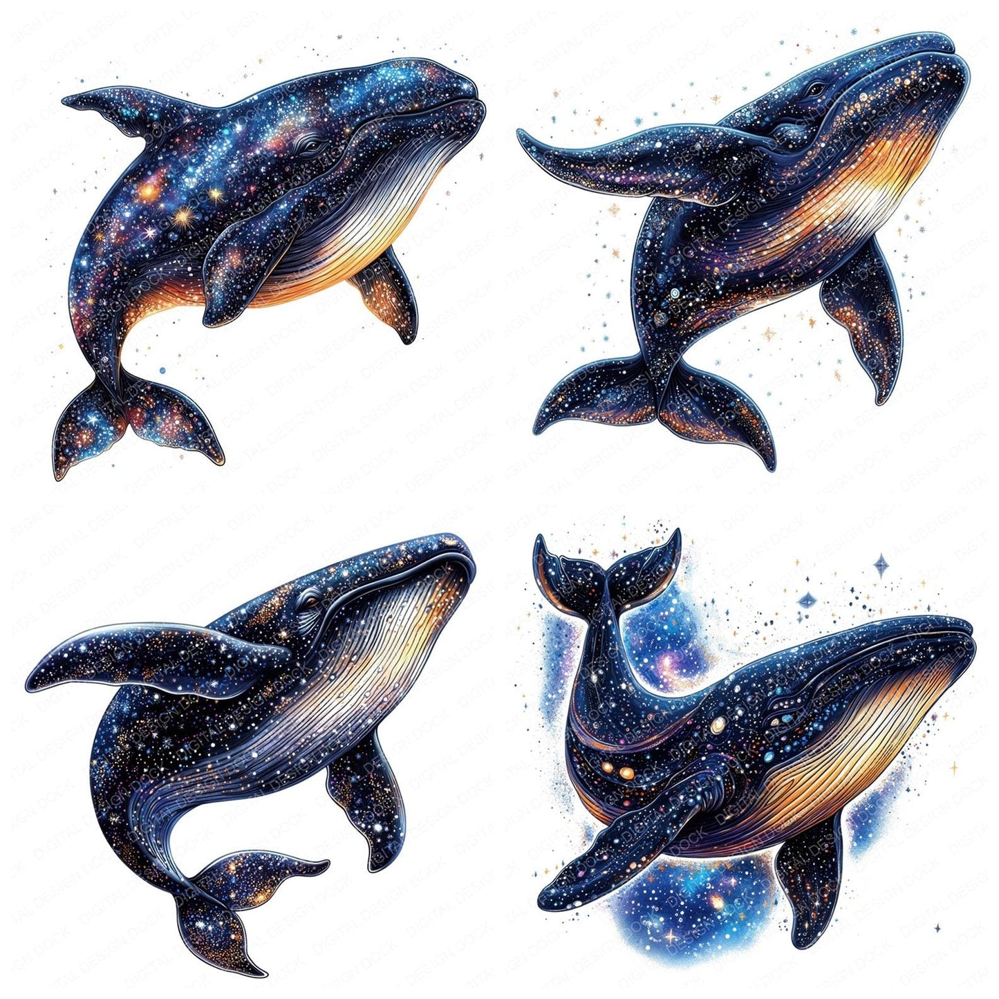 Cosmic Whale Clipart Set (DDD005015)
