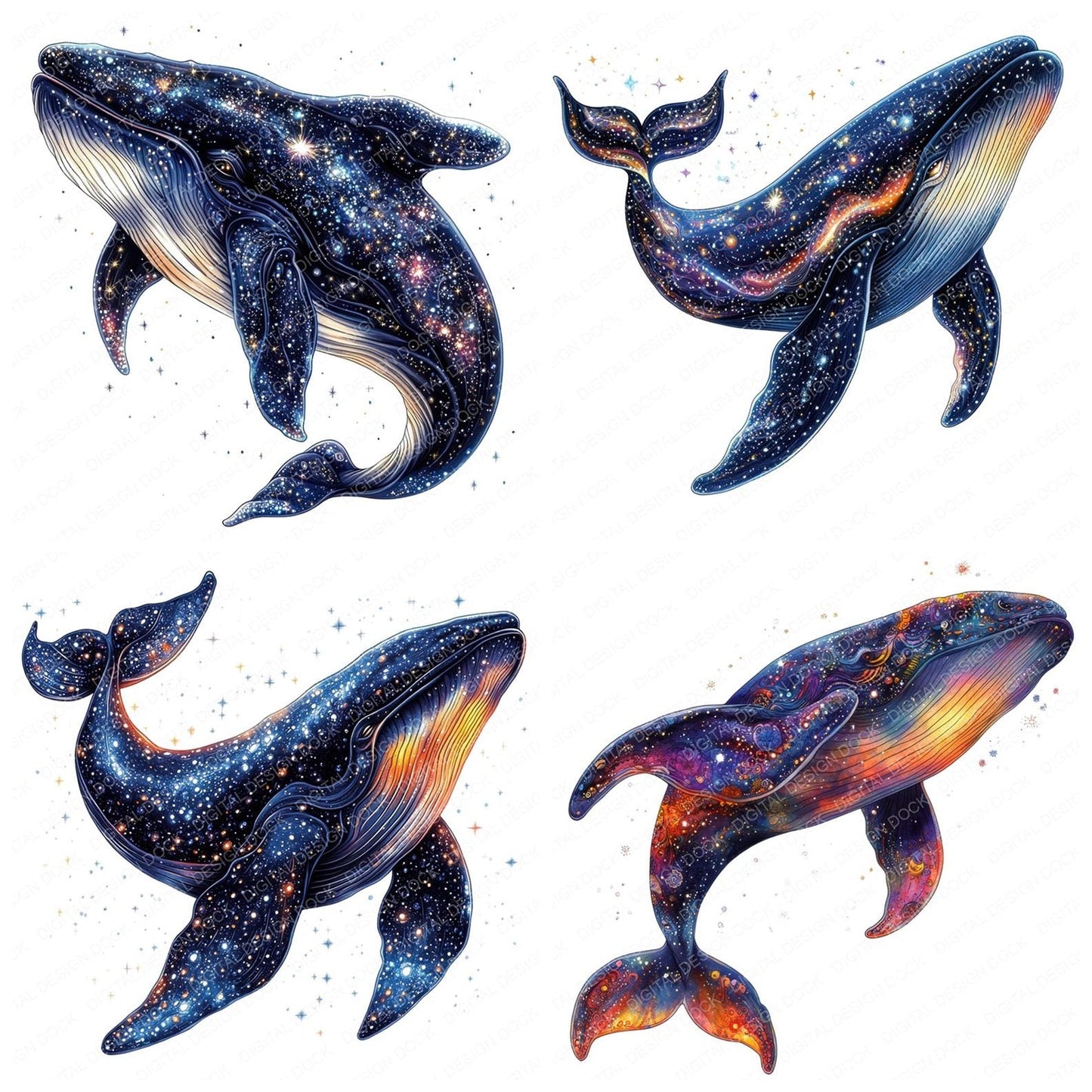 Cosmic Whale Clipart Set (DDD005015)