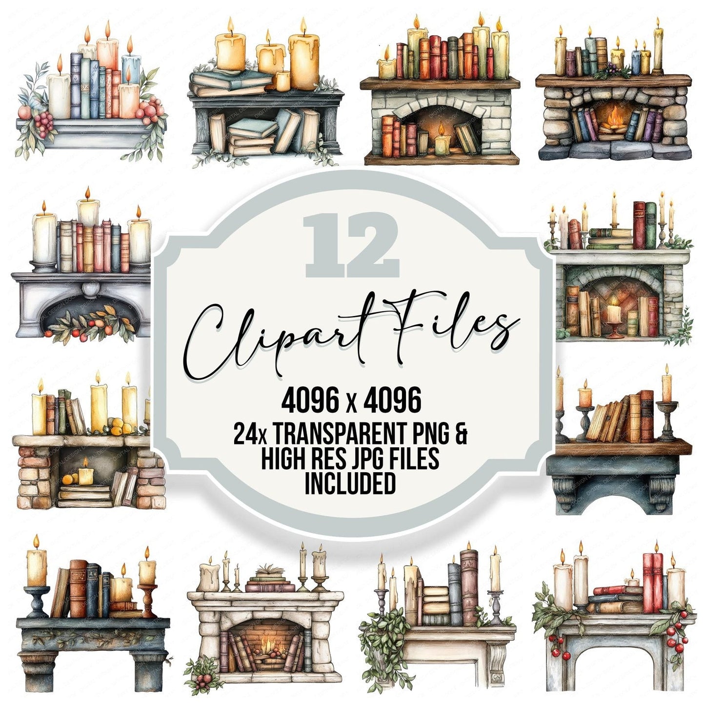 Cozy Mantel Clipart Set (DDD005020)