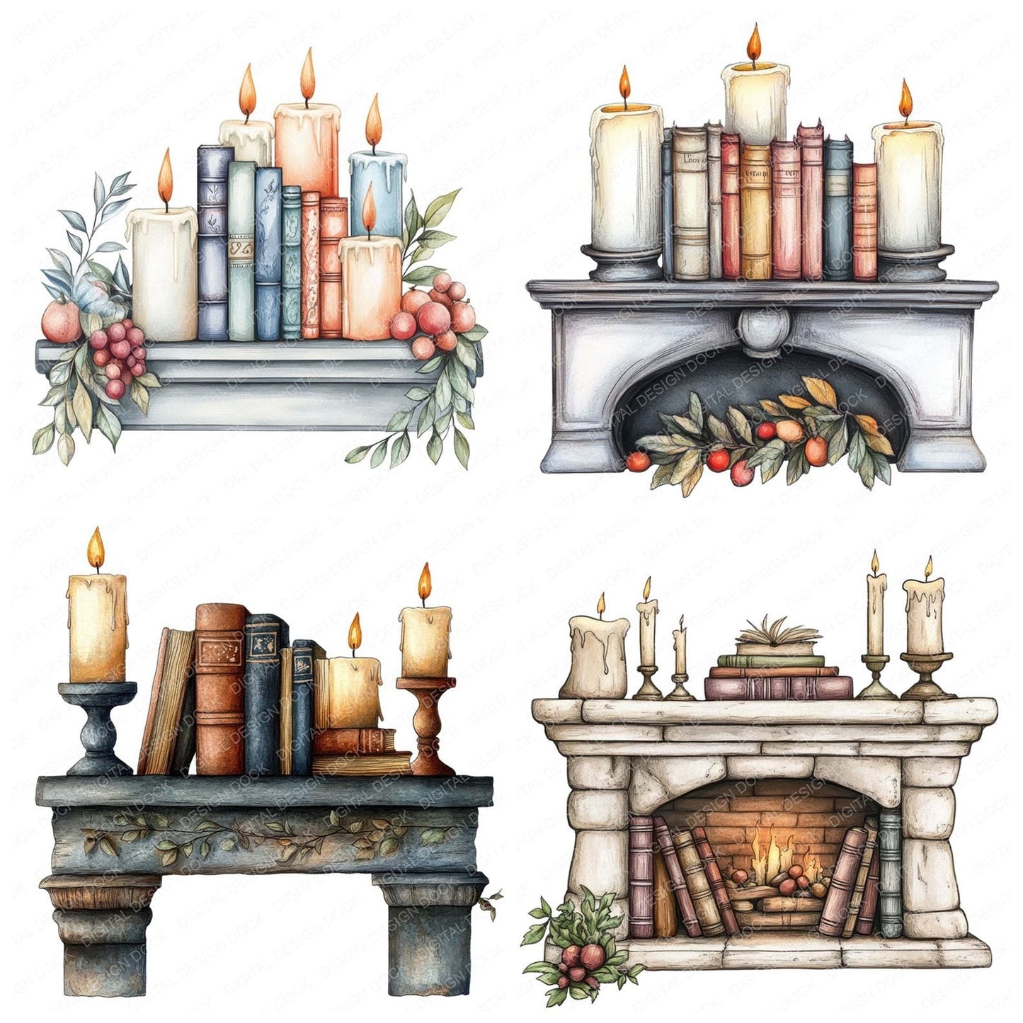 Cozy Mantel Clipart Set (DDD005020)