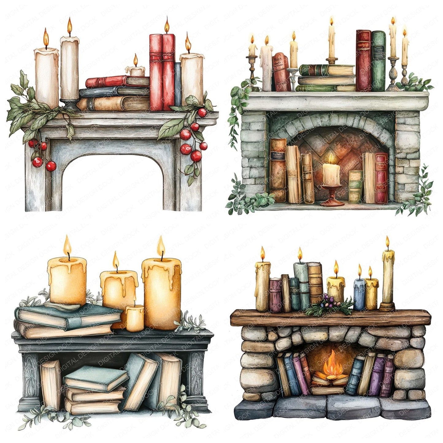 Cozy Mantel Clipart Set (DDD005020)