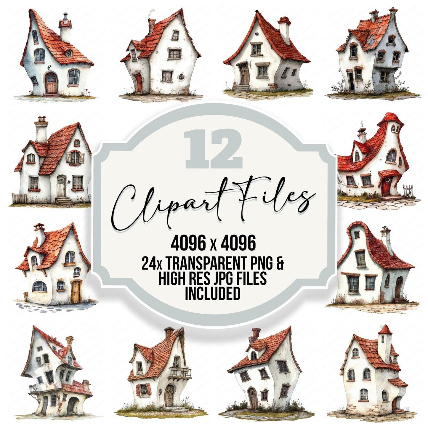 Crooked Old Cottage Clipart Set (DDD005032)