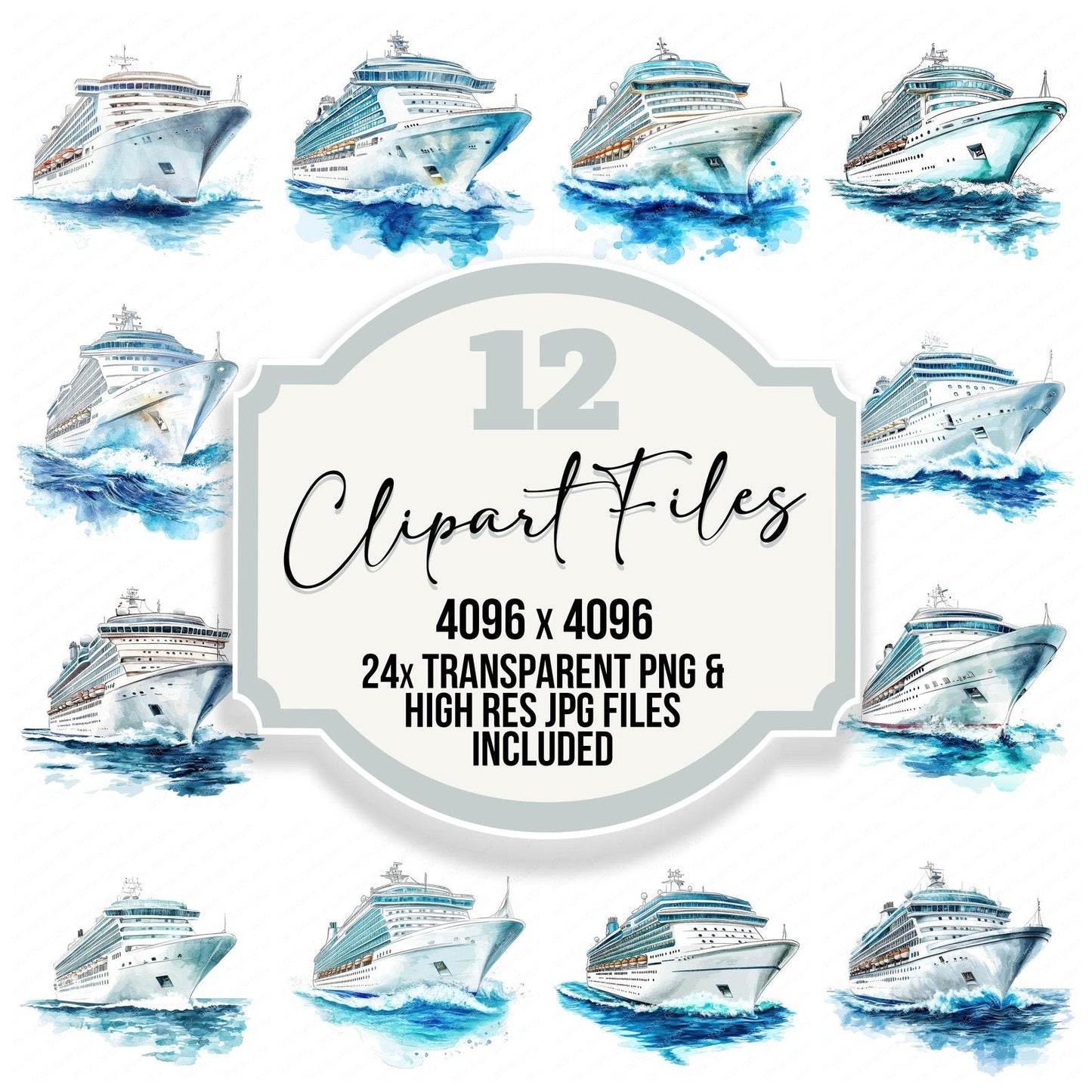 Cruise Ship Clipart Set (DDD005044)