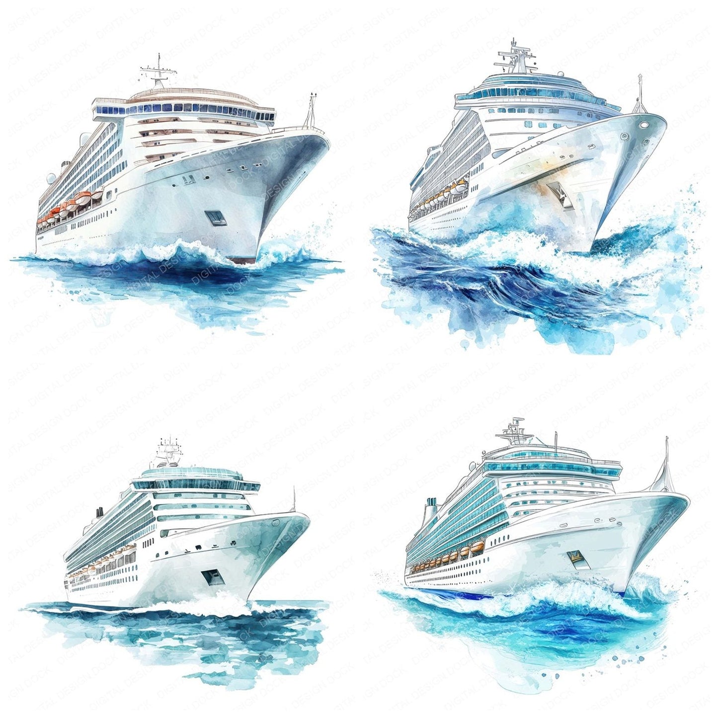 Cruise Ship Clipart Set (DDD005044)