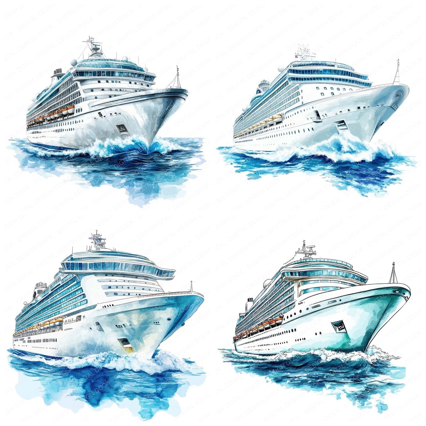 Cruise Ship Clipart Set (DDD005044)