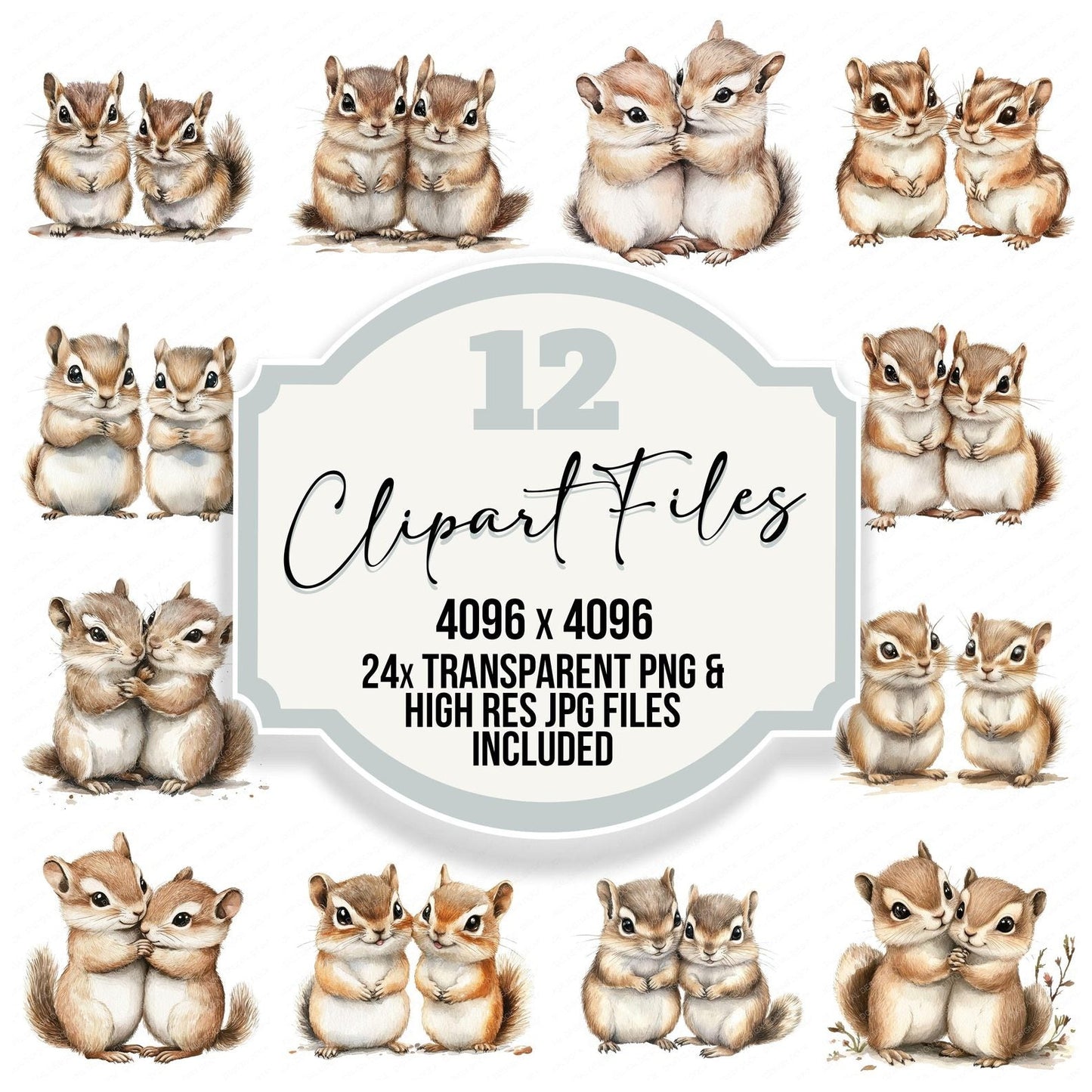 Cute Chipmunk Friends Clipart Set (DDD005062)