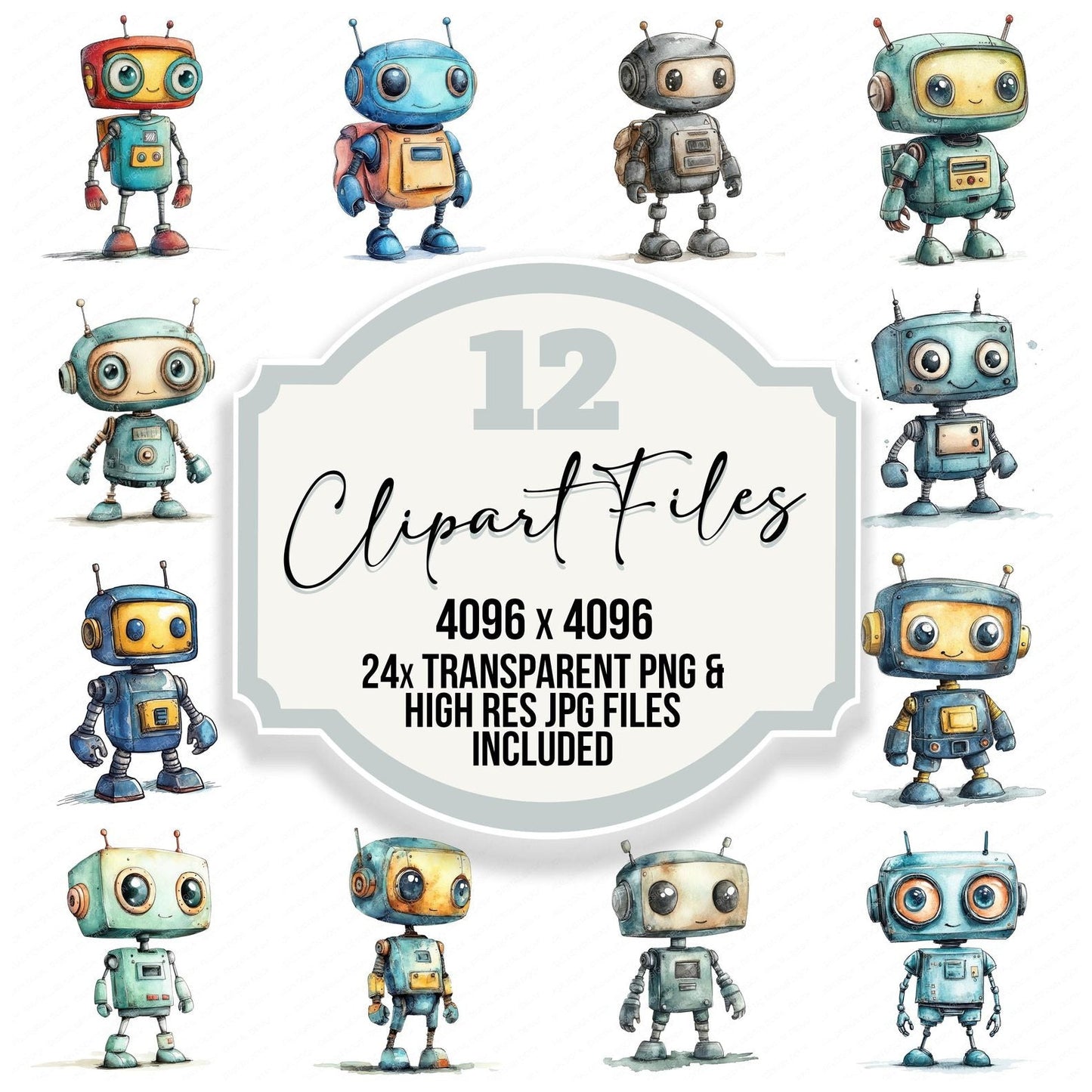 Cute Robot Boy Clipart Set (DDD005076)