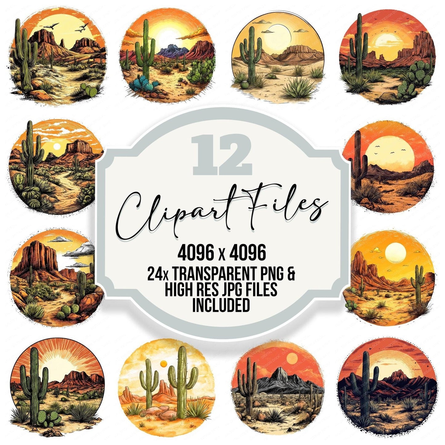 Desert Pop Art Design Clipart Set (DDD005118)