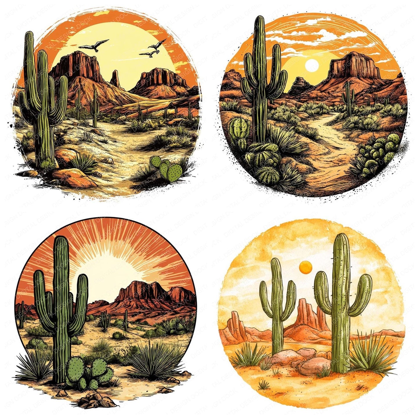 Desert Pop Art Design Clipart Set (DDD005118)