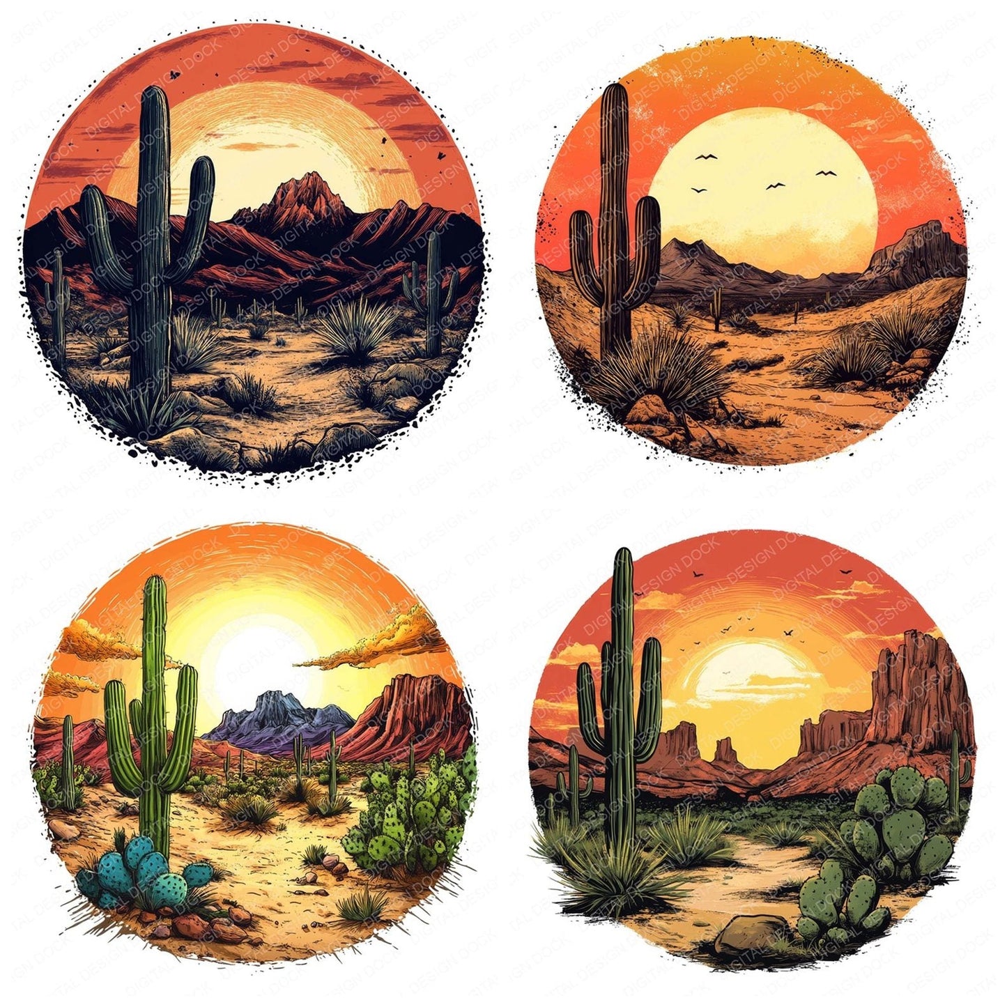 Desert Pop Art Design Clipart Set (DDD005118)