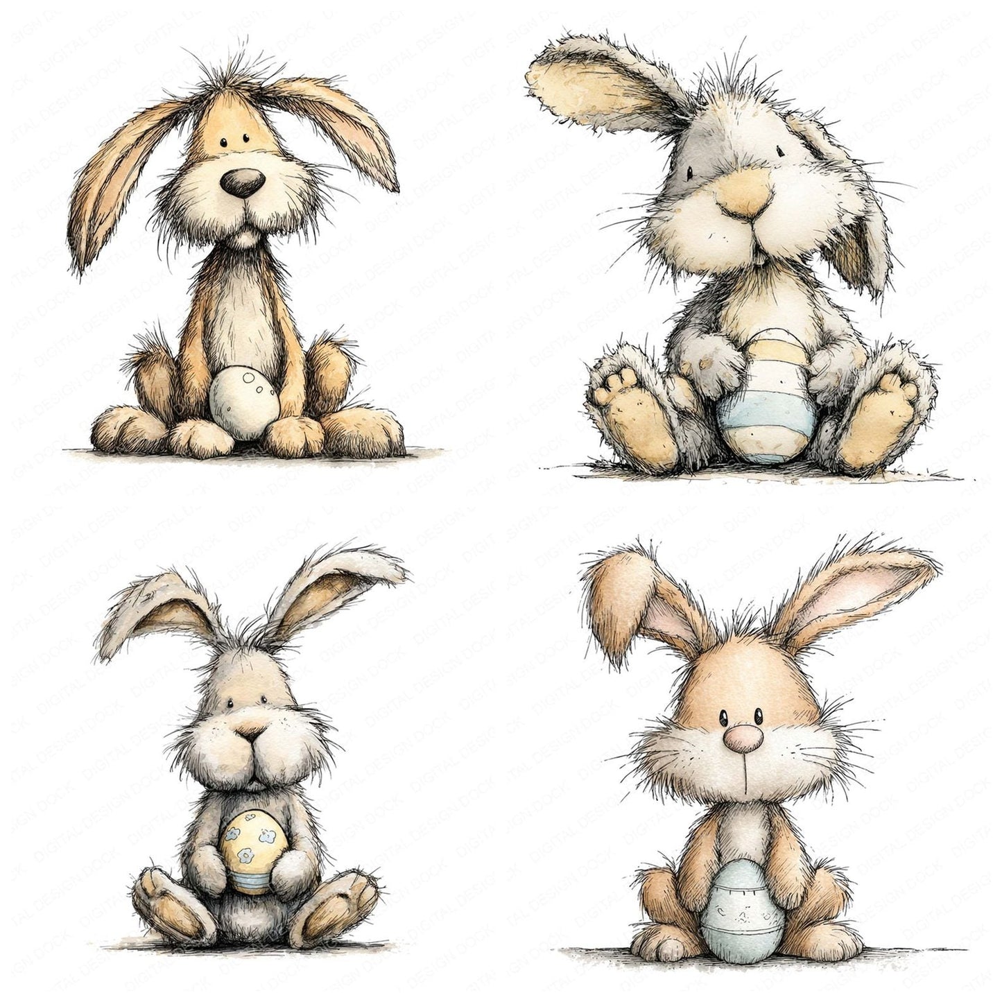 Easter Bunny Egg Clipart Set (DDD005151)
