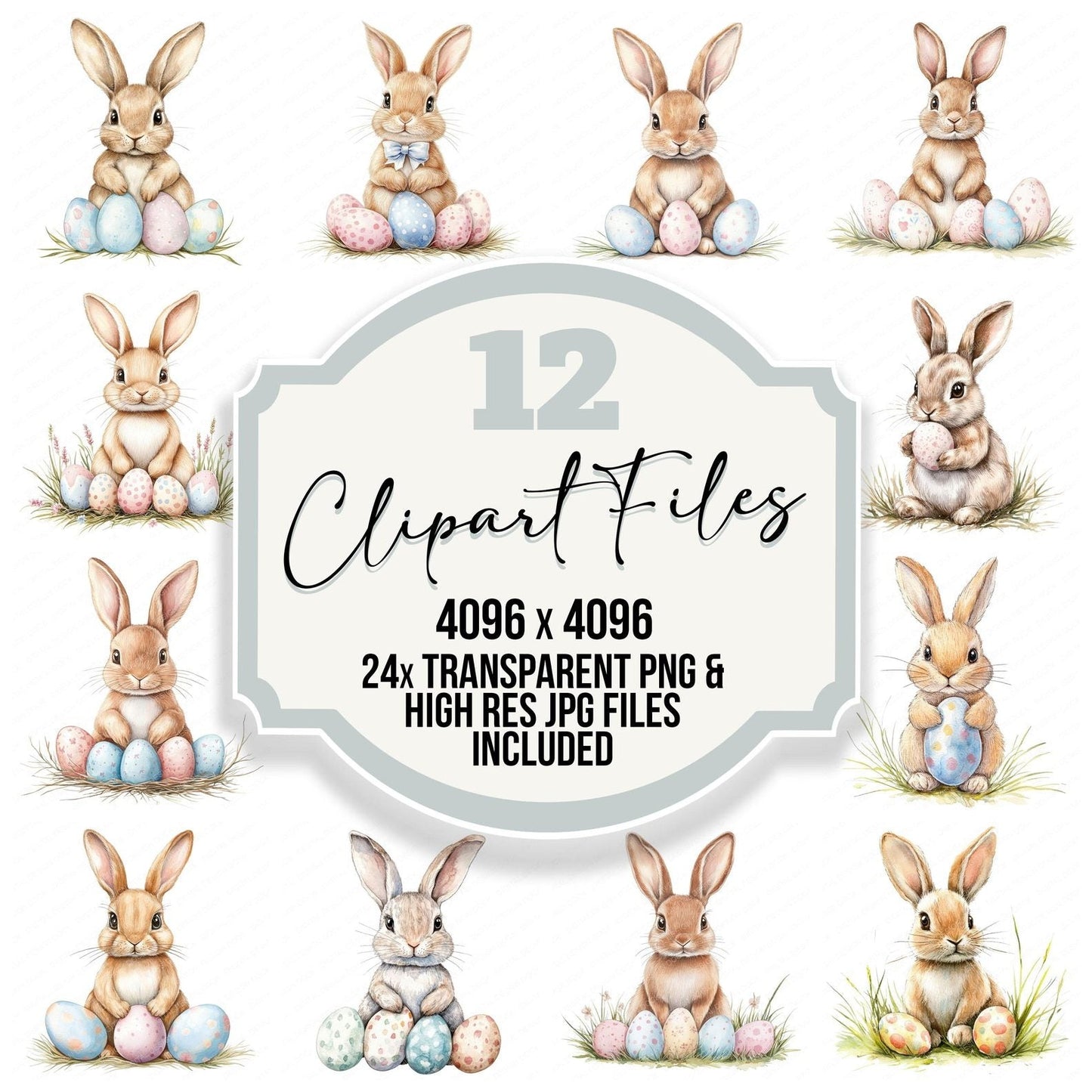 Easter Egg Bunny Clipart Set (DDD005155)