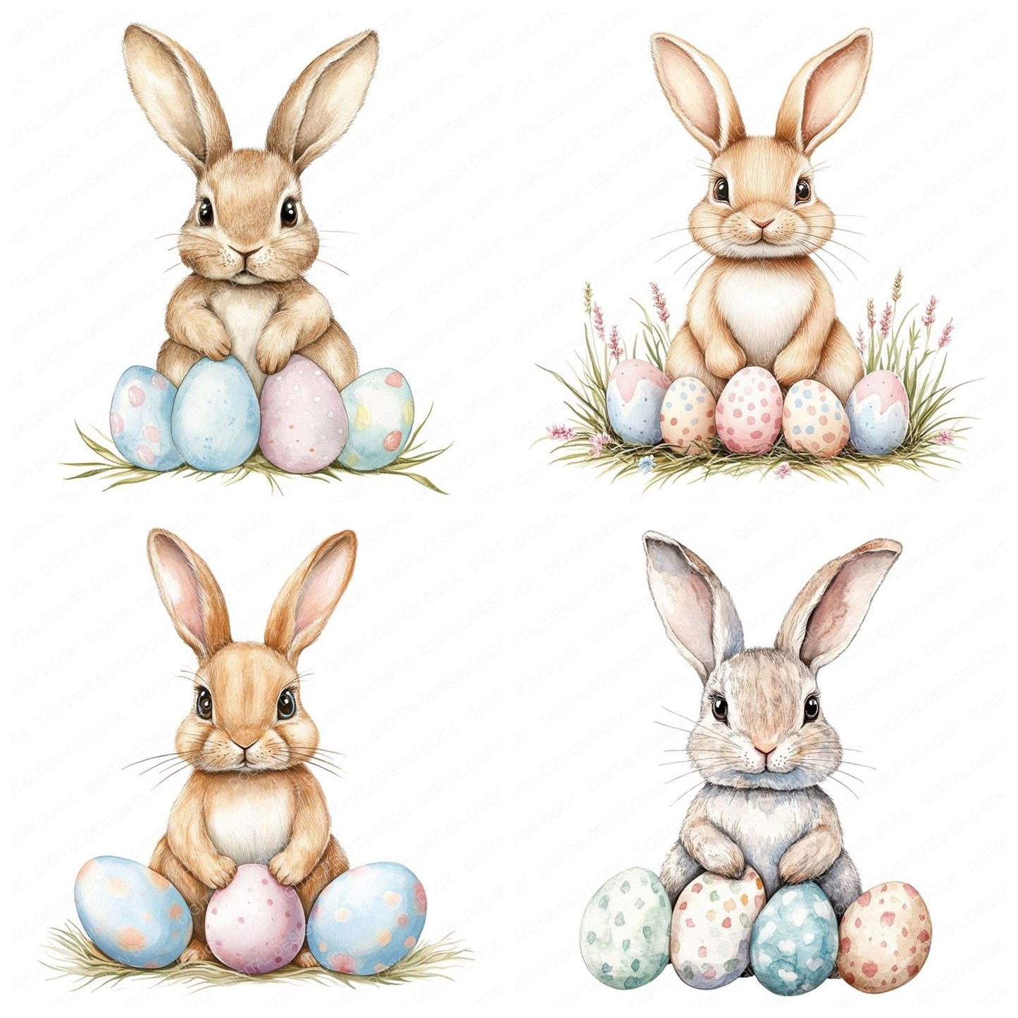 Easter Egg Bunny Clipart Set (DDD005155)