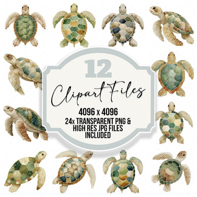 Fabric Turtle Clipart Set (DDD005288)