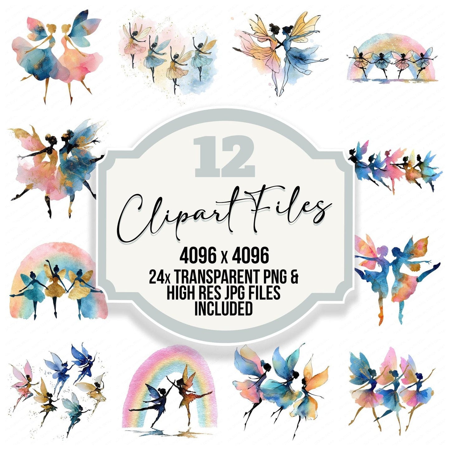 Fairies Dancing Rainbow Clipart Set (DDD005295)