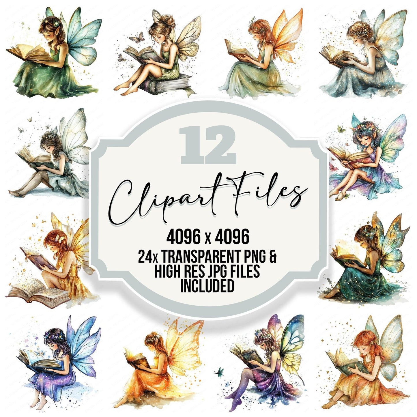 Fairy Reading Magic Book Clipart Set (DDD005305)