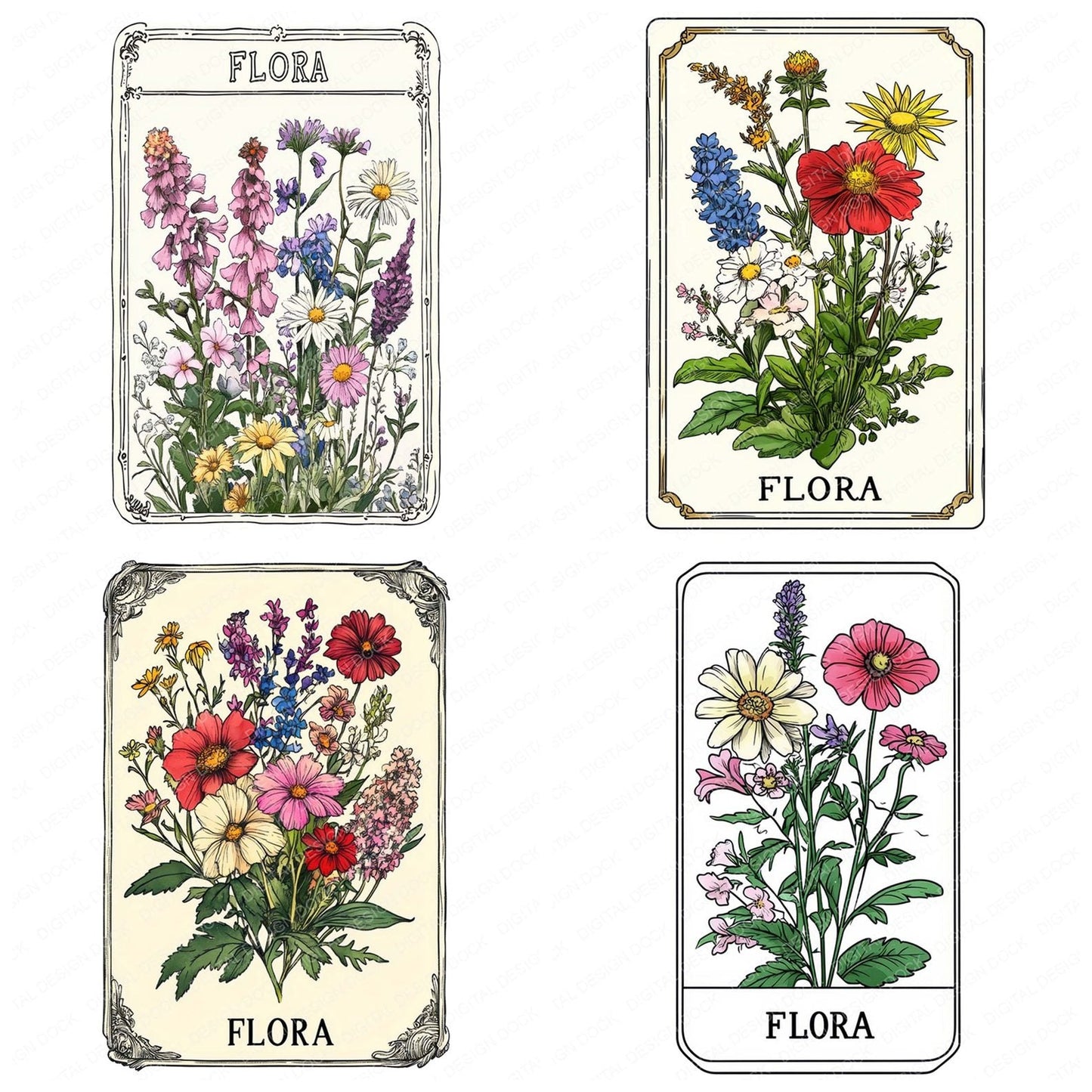 Flora Tarot Card Clipart Set (DDD005368)