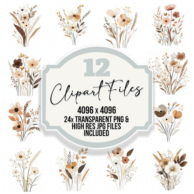 Floral Boho Clipart Set (DDD005376)