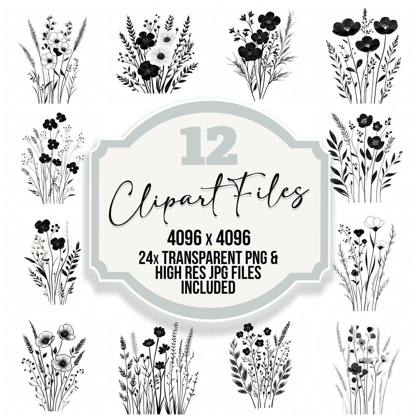 Floral Boho Clipart Set (DDD005378)