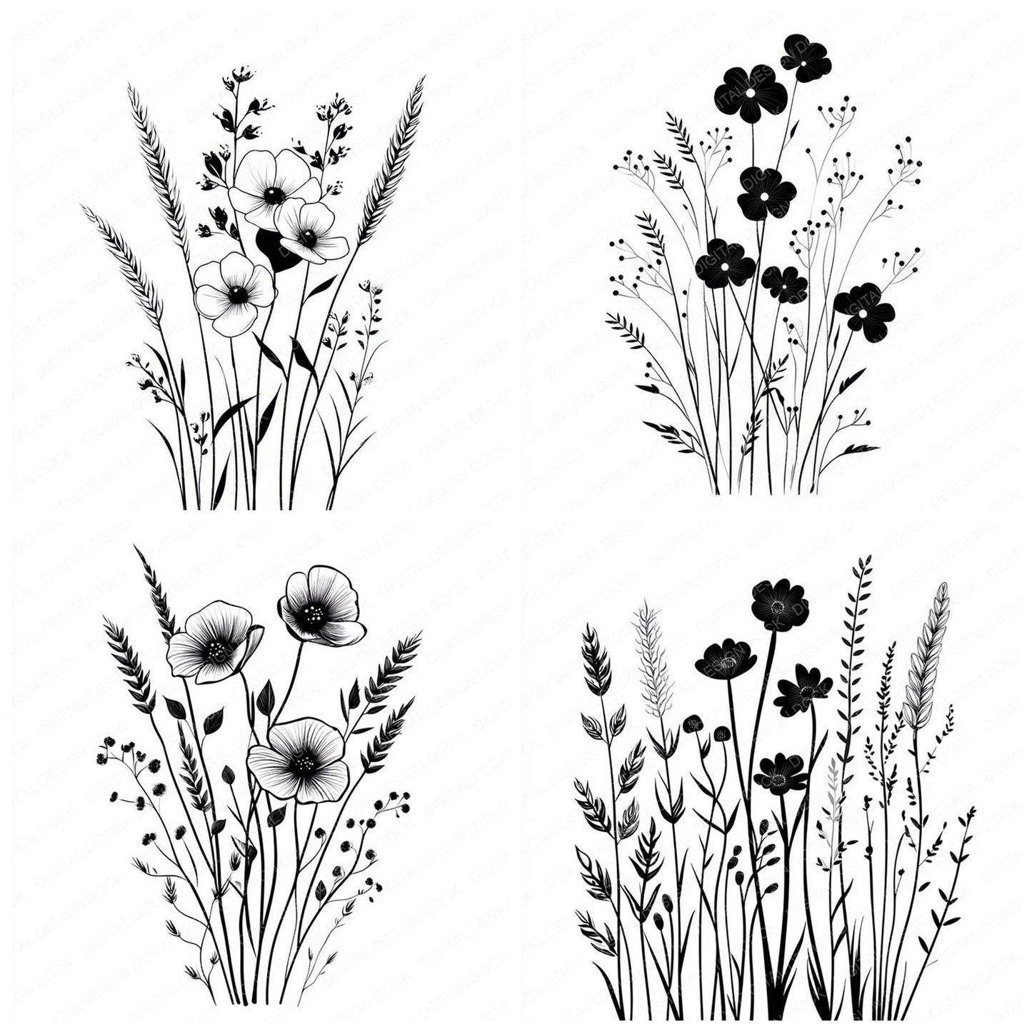Floral Boho Clipart Set (DDD005378)