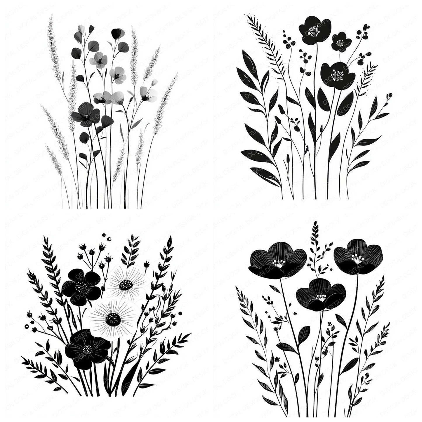 Floral Boho Clipart Set (DDD005378)