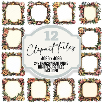 Floral Frame Clipart Set (DDD005399)