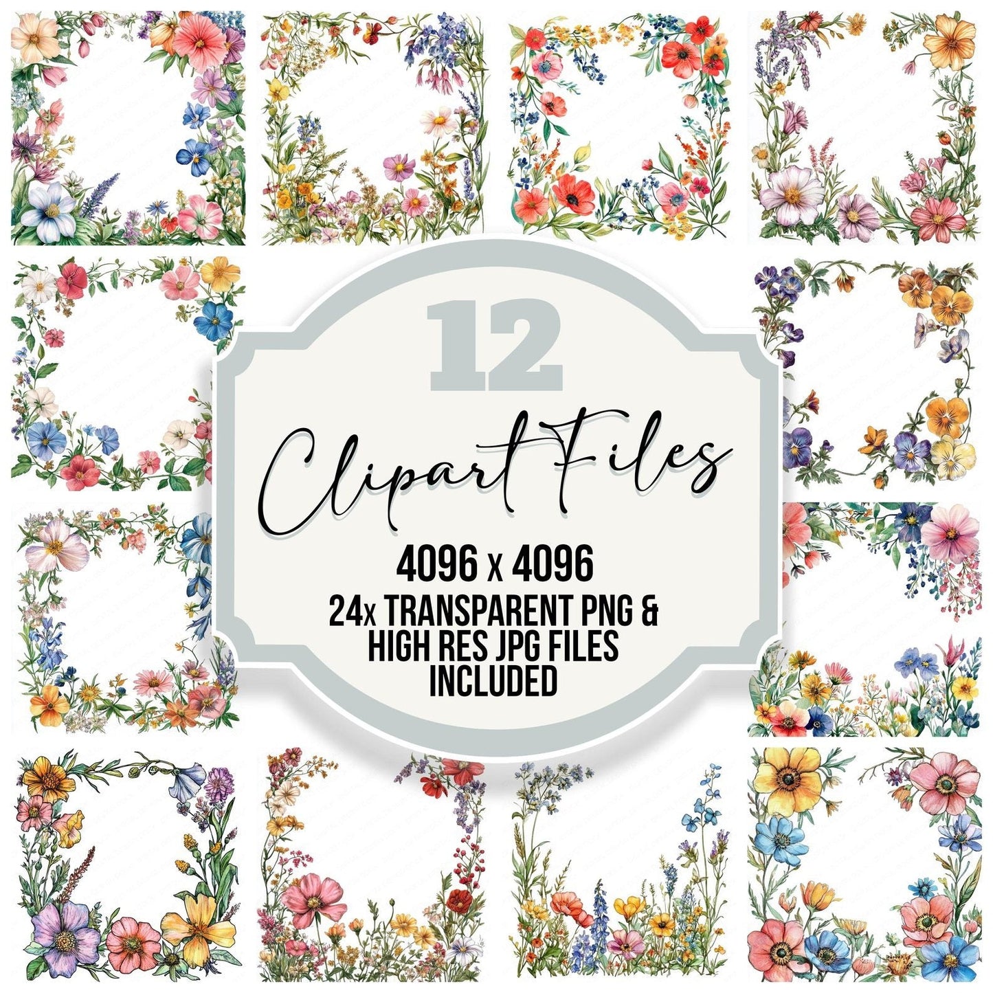 Floral Spring Border Clipart Set (DDD005429)
