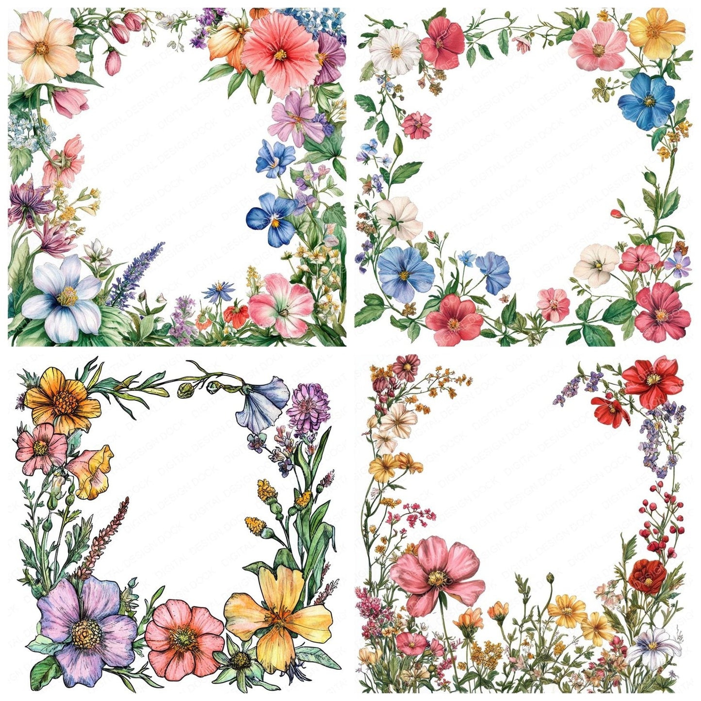 Floral Spring Border Clipart Set (DDD005429)