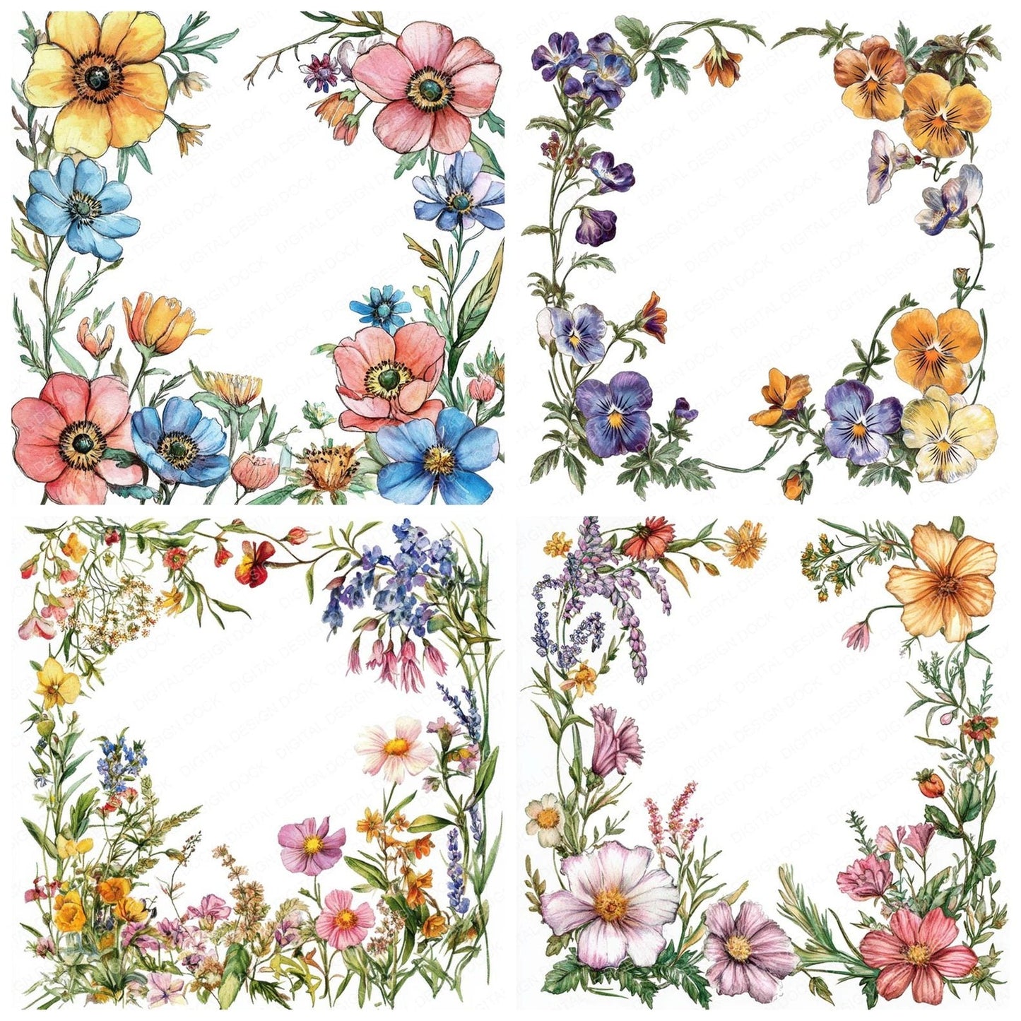 Floral Spring Border Clipart Set (DDD005429)