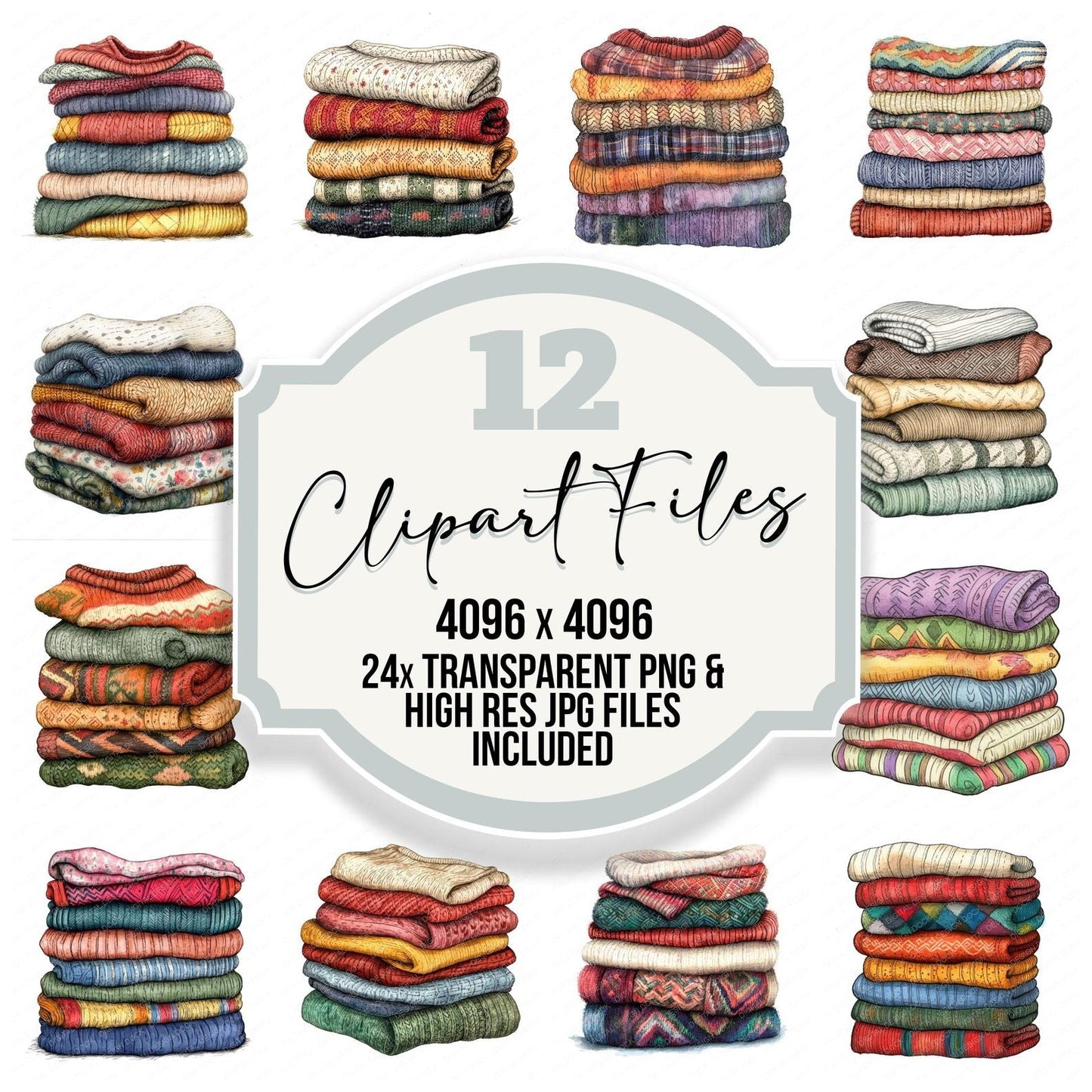 Folded Cozy Sweaters Clipart Set (DDD005457)