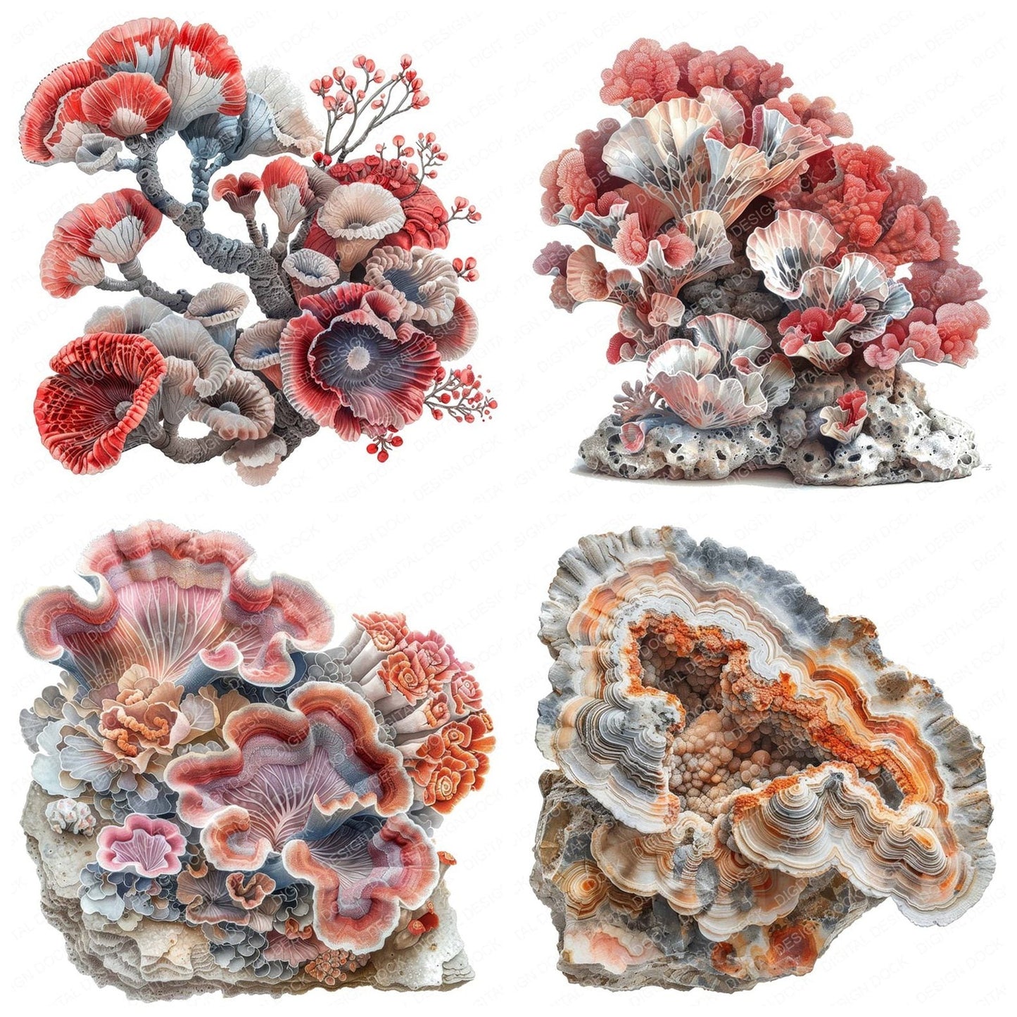 Fossilised Coral Clipart Set (DDD005643)