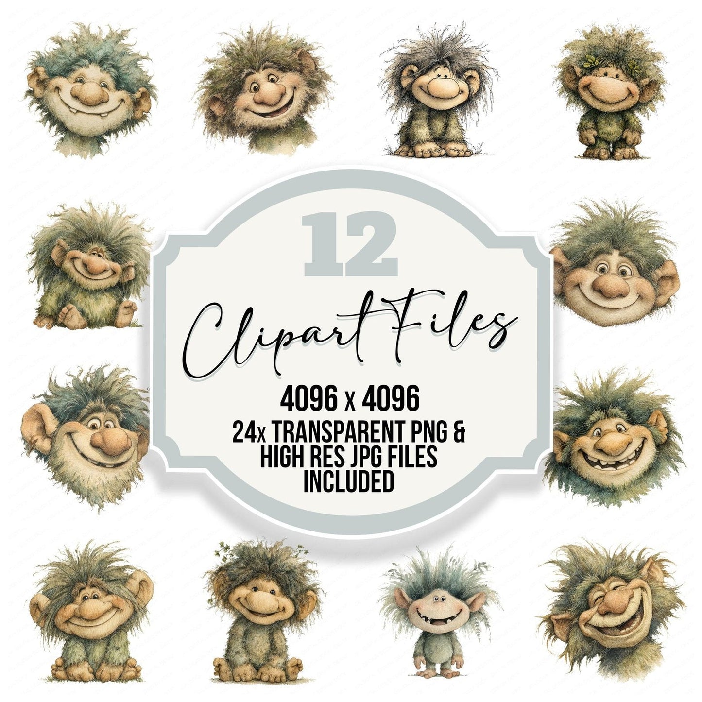 Friendly Troll Character Clipart Set (DDD005652)
