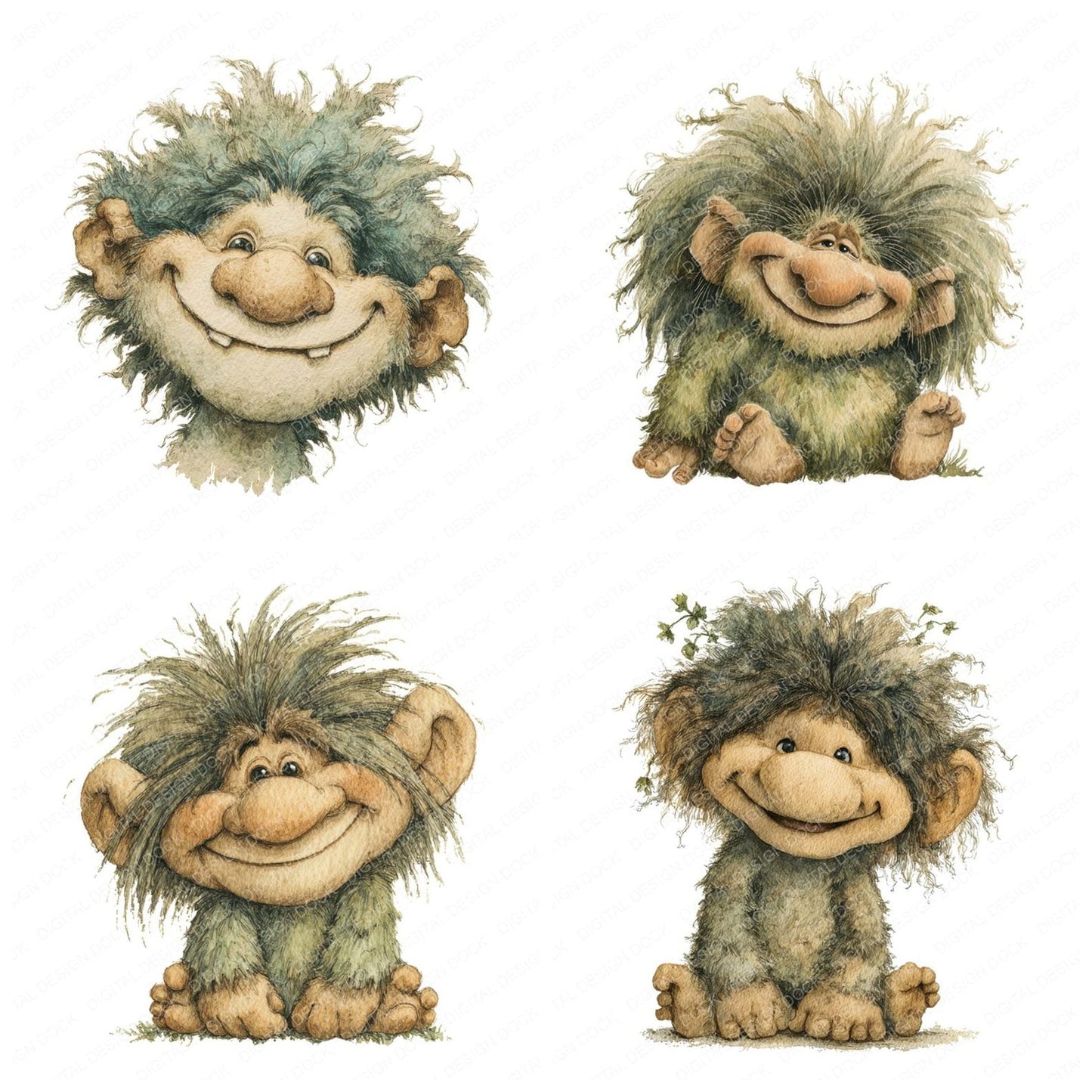 Friendly Troll Character Clipart Set (DDD005652)