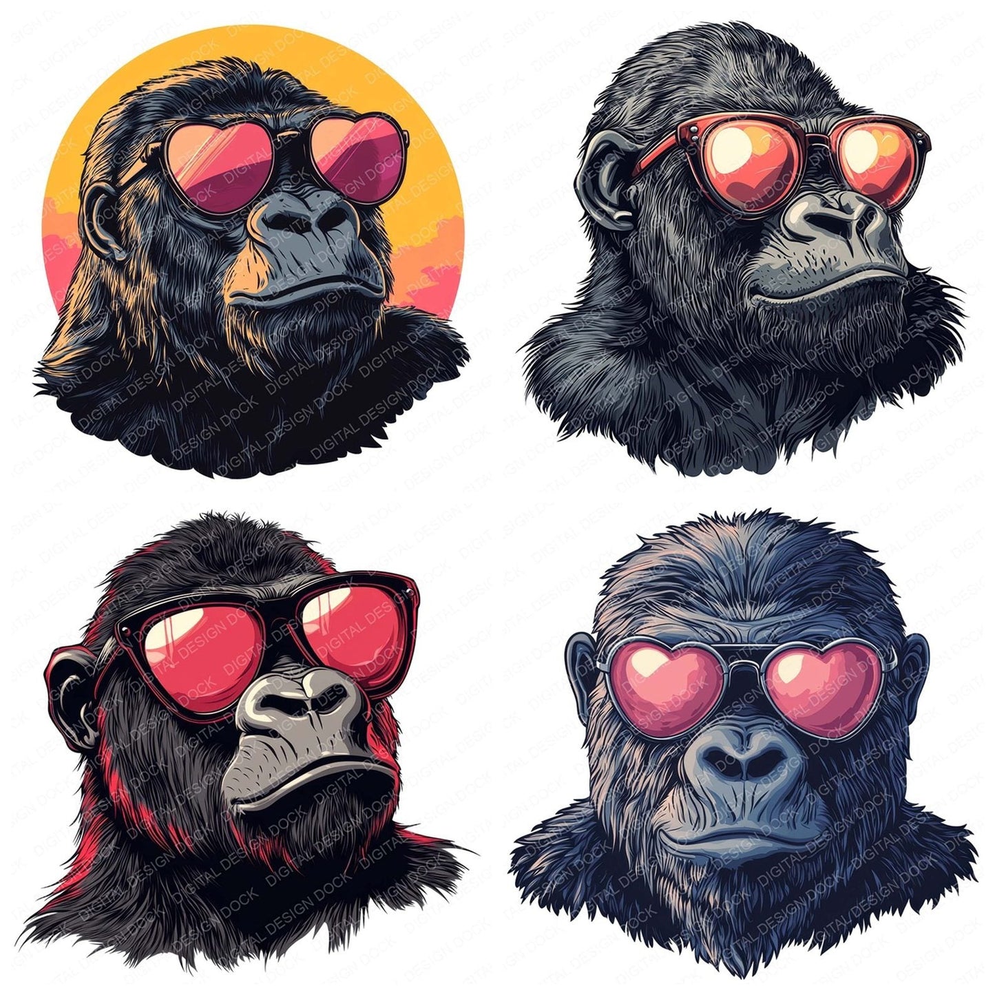 Funky Cool Gorilla Clipart Set (DDD005663)