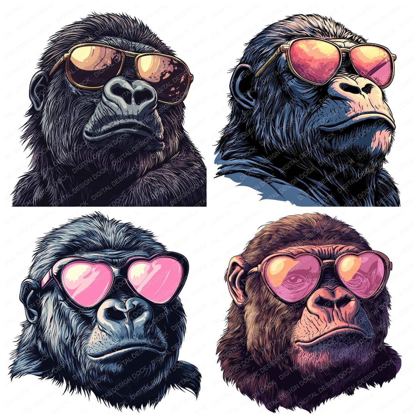 Funky Cool Gorilla Clipart Set (DDD005663)