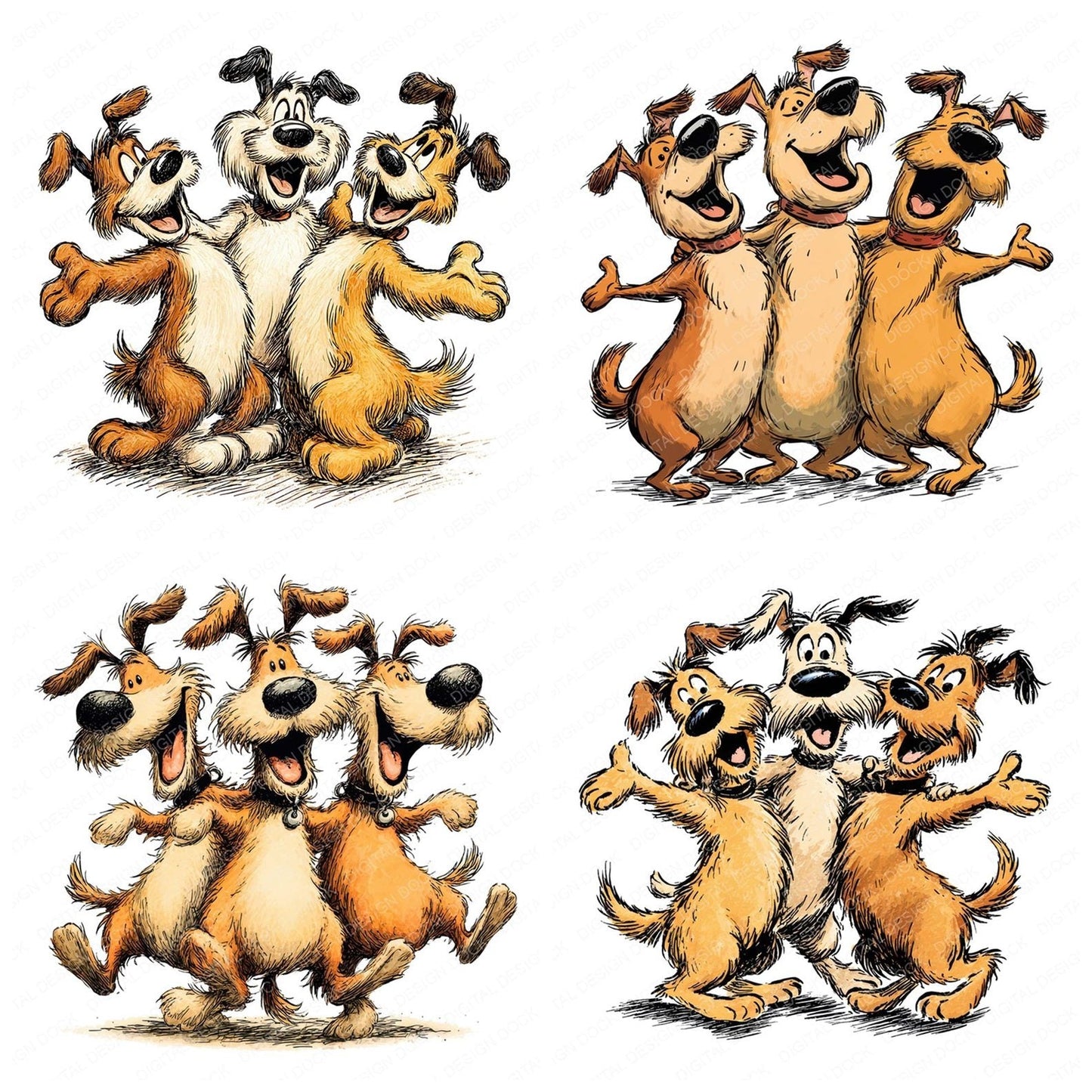 Funny Dancing Dogs Clipart Set (DDD005667)