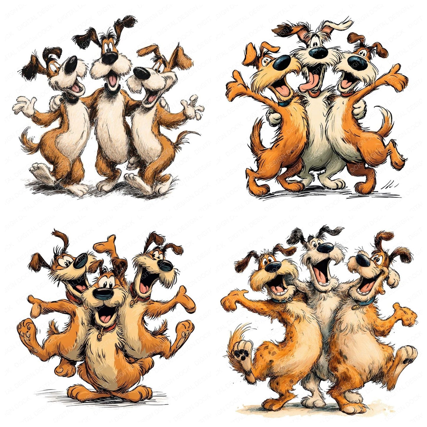 Funny Dancing Dogs Clipart Set (DDD005667)