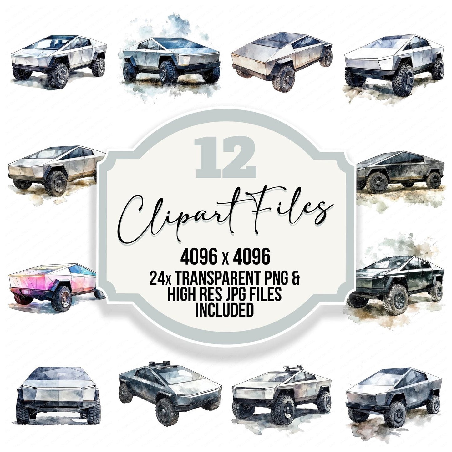 Futuristic Car Clipart Set (DDD005676)