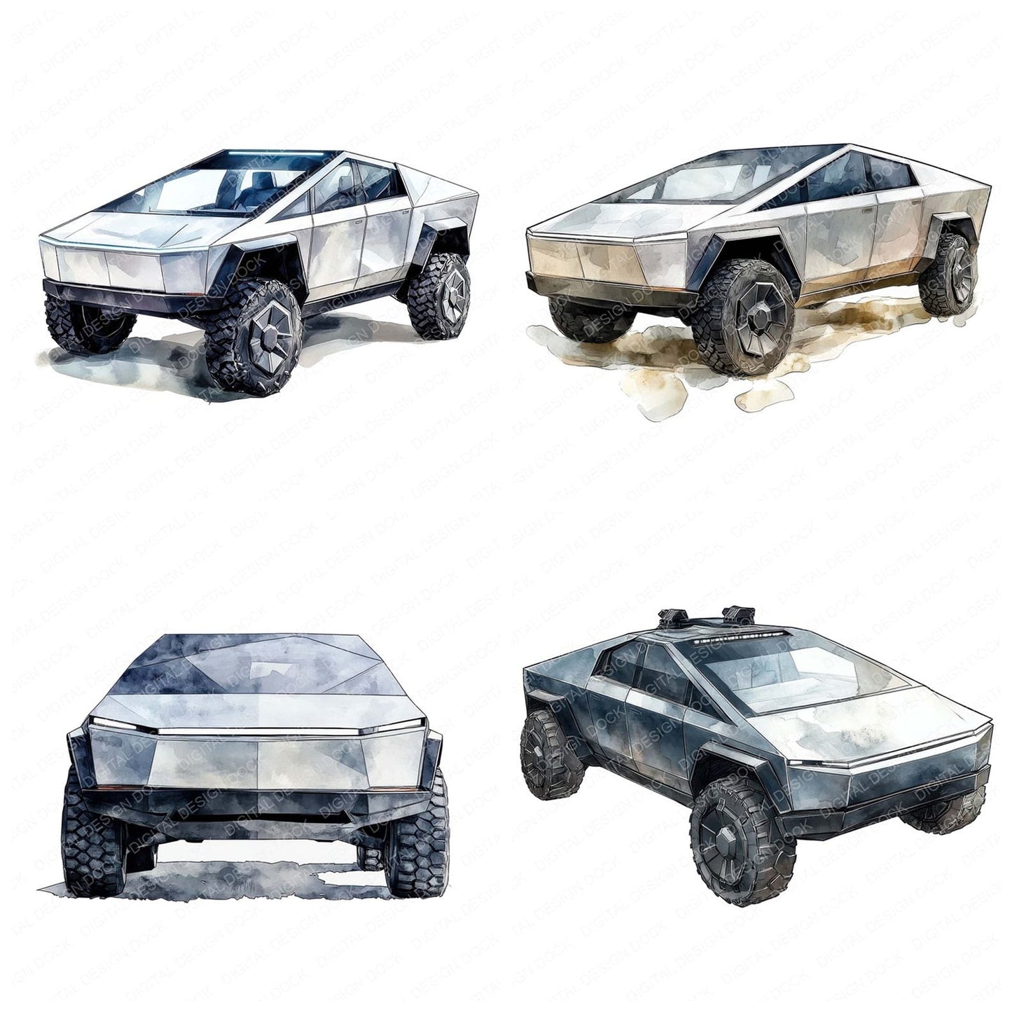 Futuristic Car Clipart Set (DDD005676)