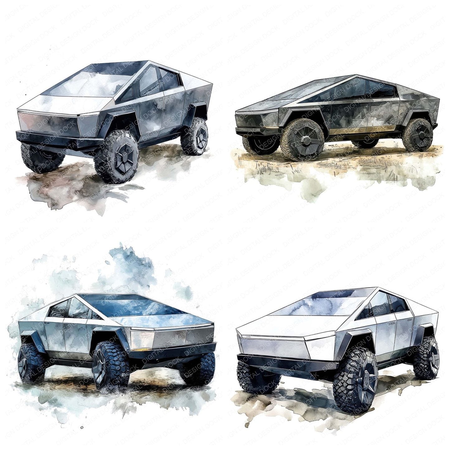 Futuristic Car Clipart Set (DDD005676)