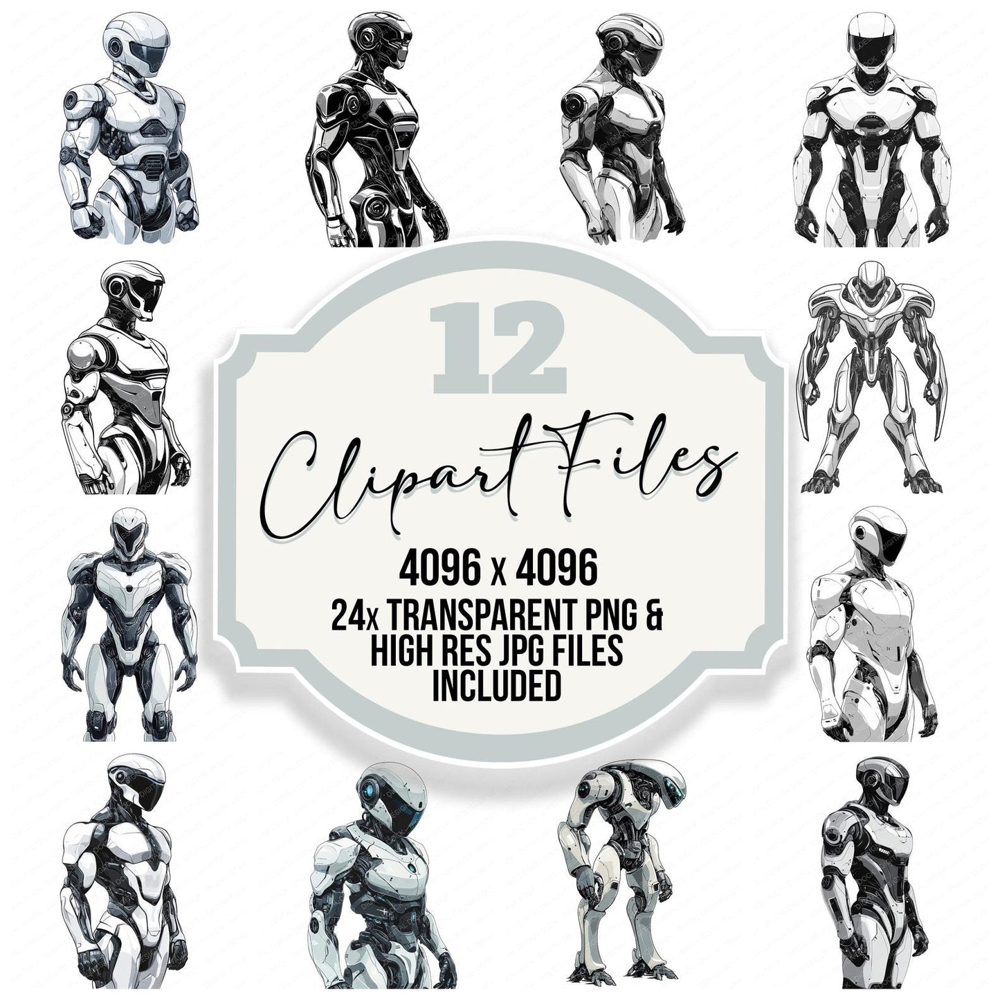 Futuristic Robot Clipart Set (DDD005677)