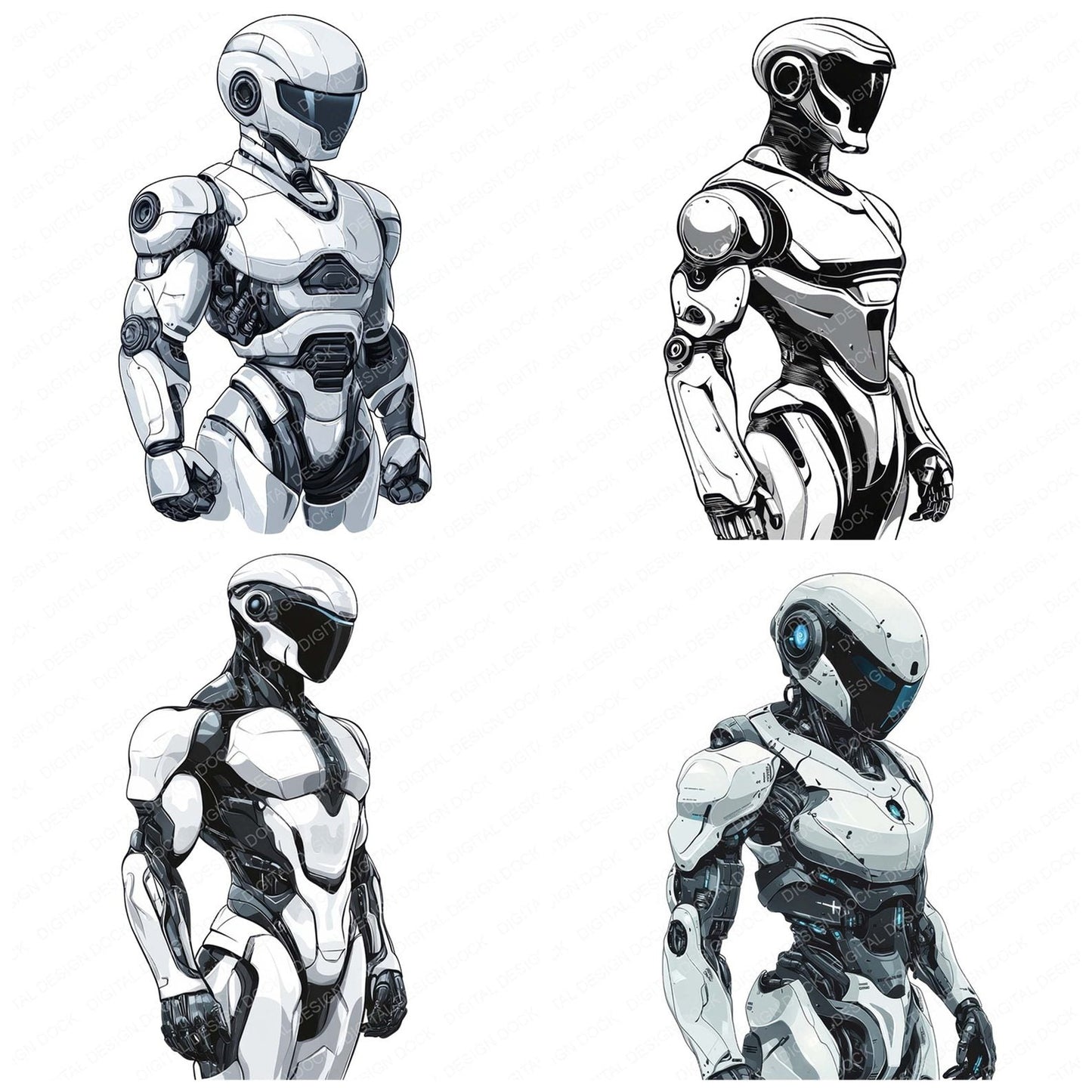 Futuristic Robot Clipart Set (DDD005677)