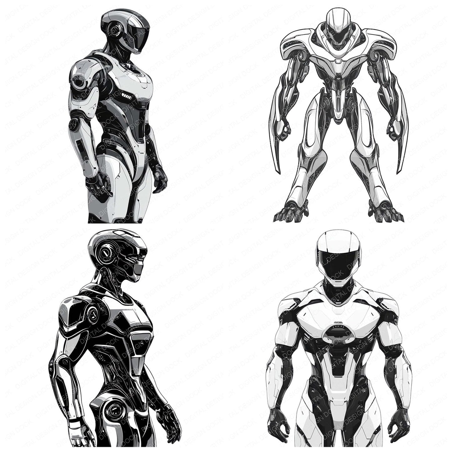 Futuristic Robot Clipart Set (DDD005677)