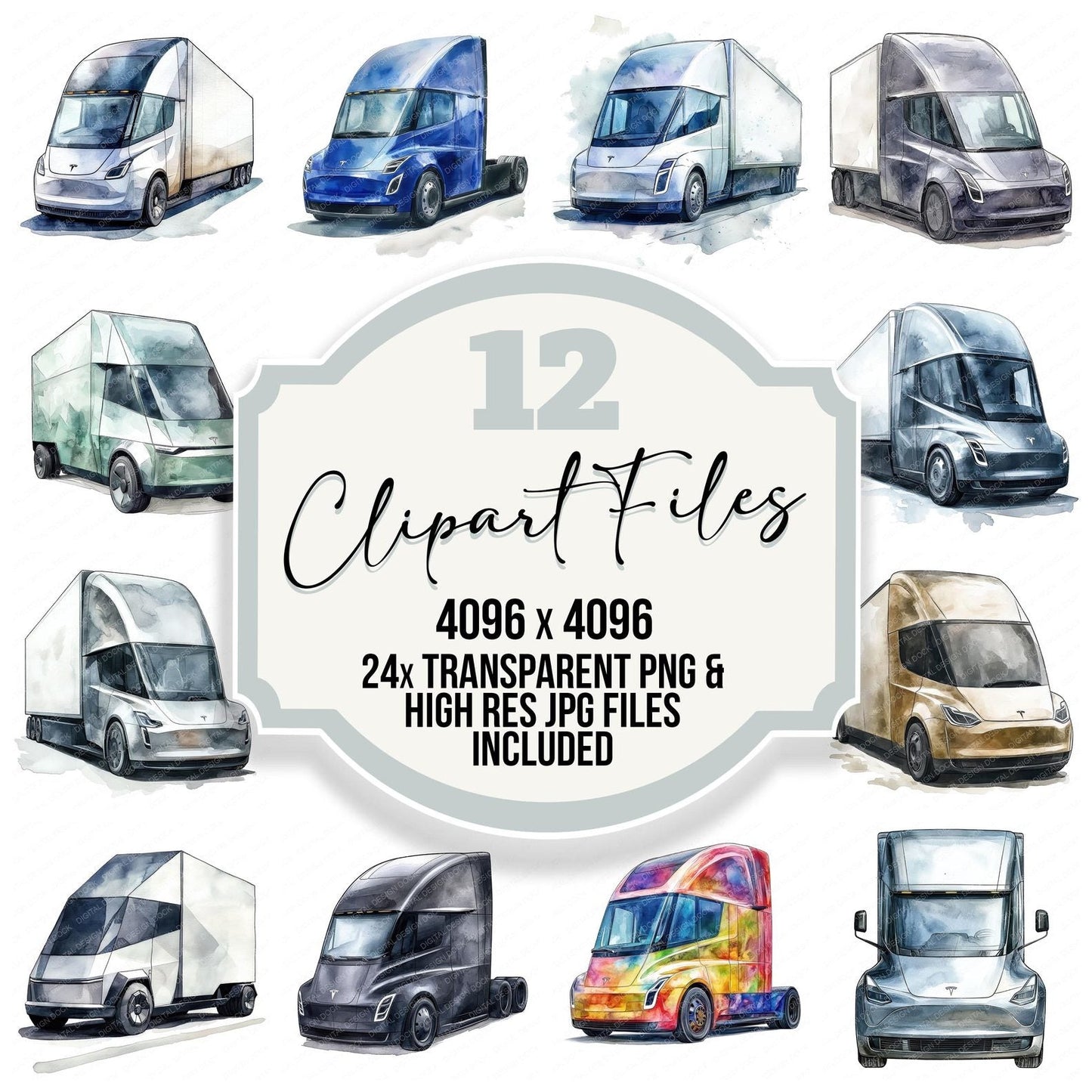 Futuristic Truck Clipart Set (DDD005678)