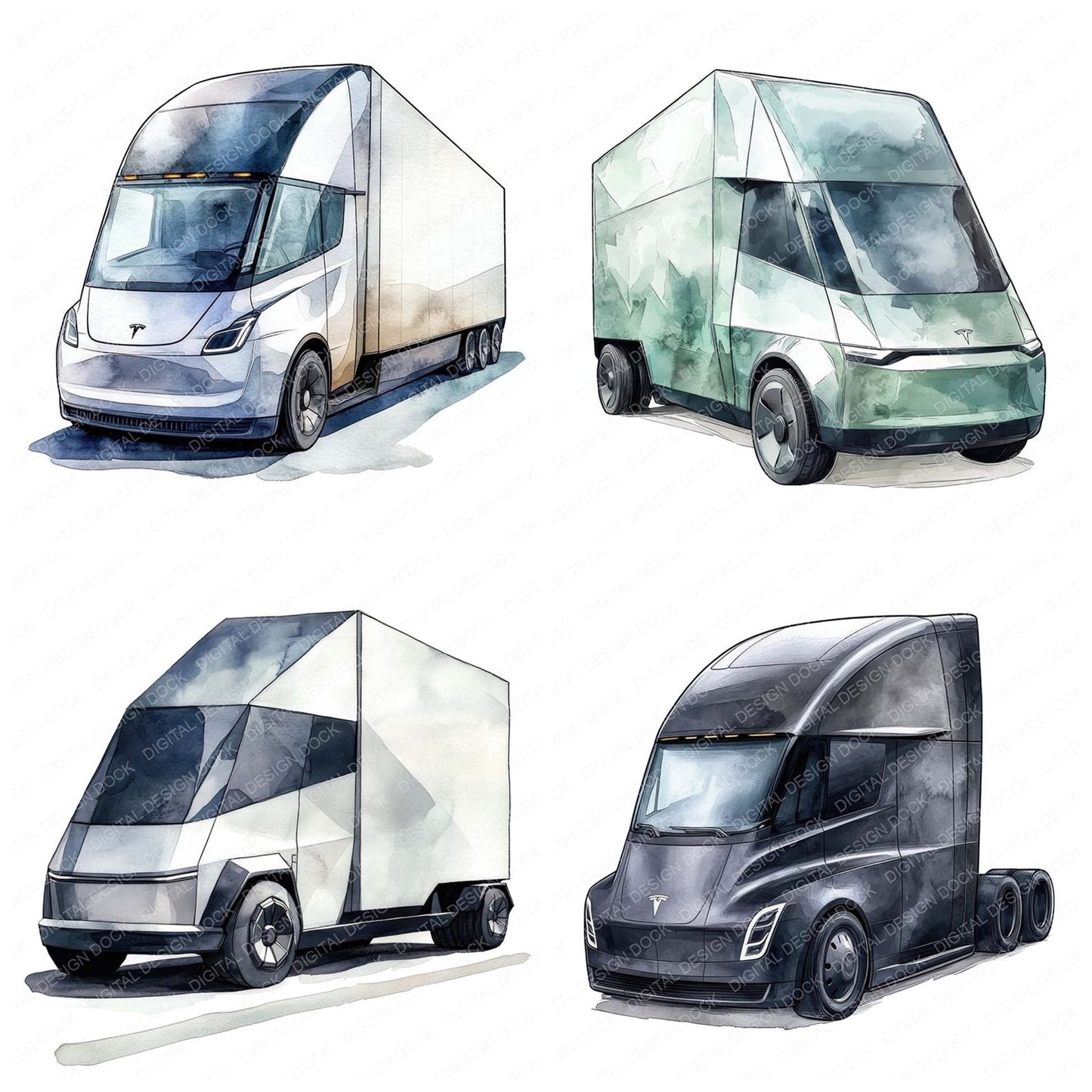 Futuristic Truck Clipart Set (DDD005678)