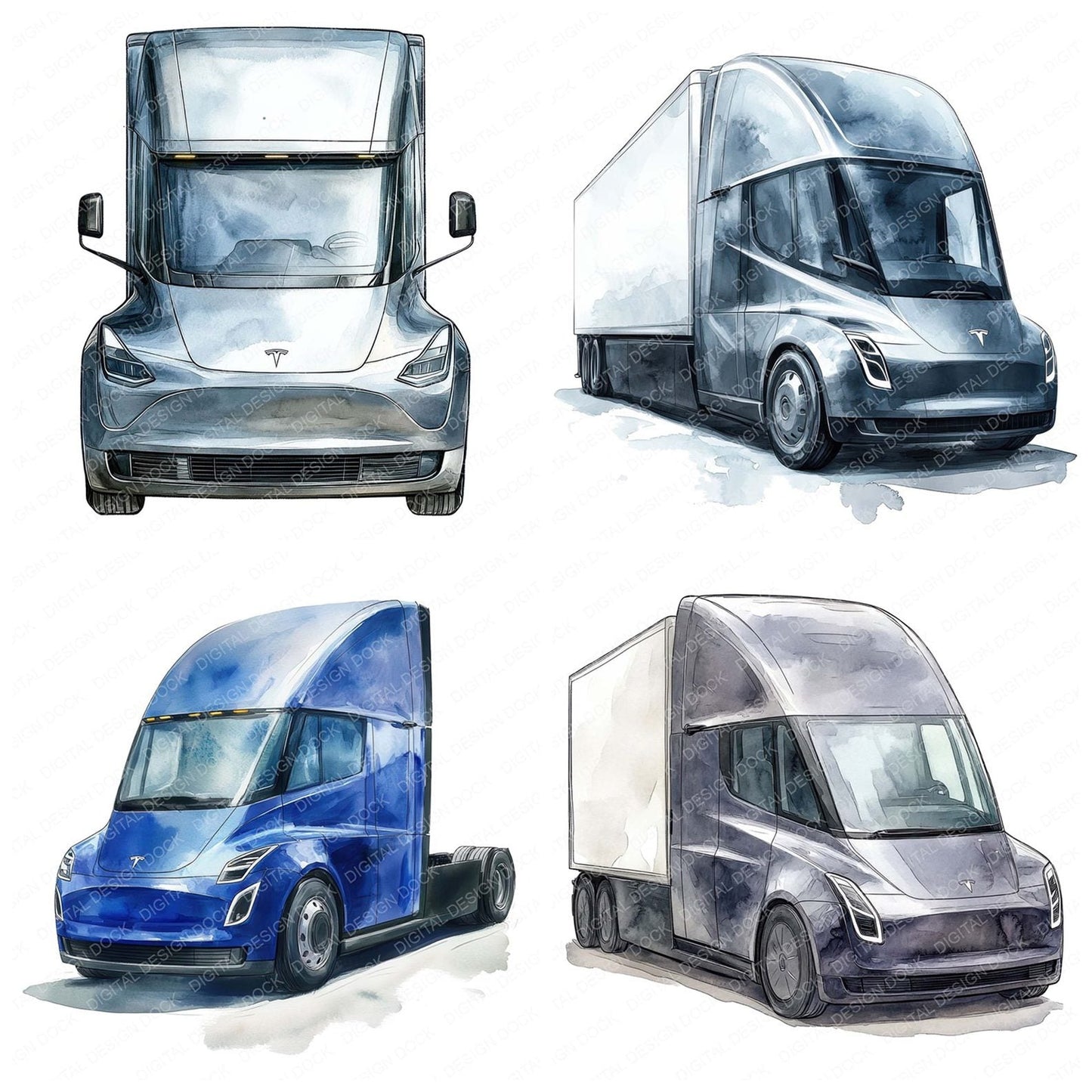 Futuristic Truck Clipart Set (DDD005678)