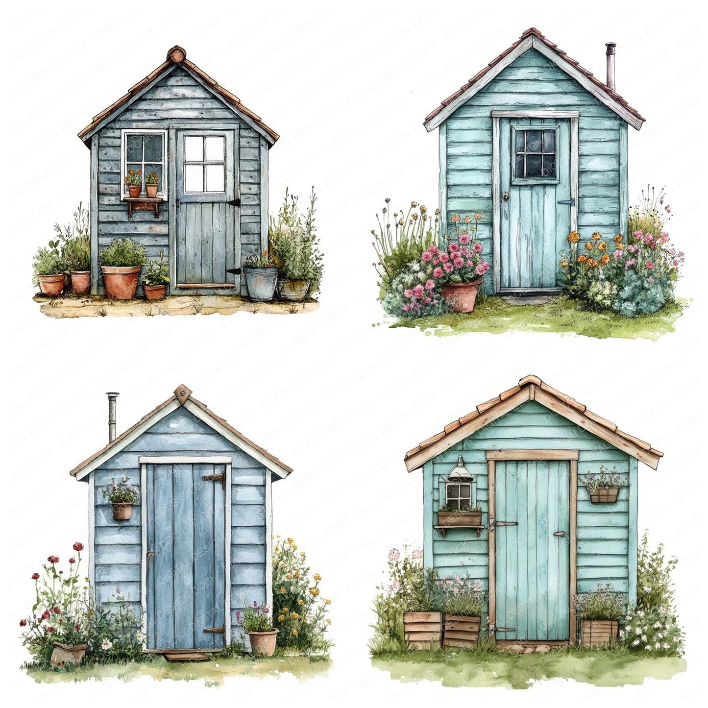 Garden Shed Clipart Set (DDD005684)