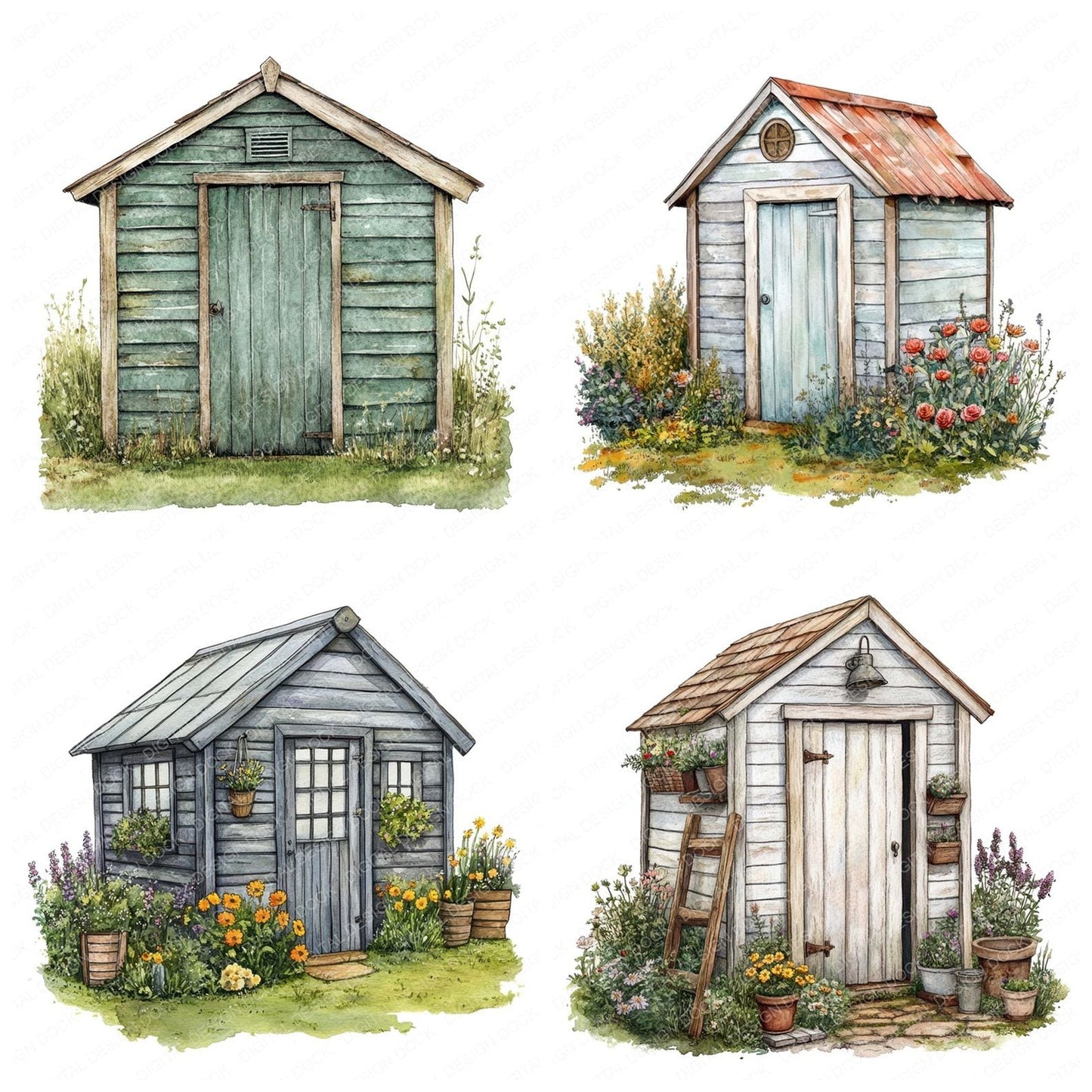 Garden Shed Clipart Set (DDD005684)