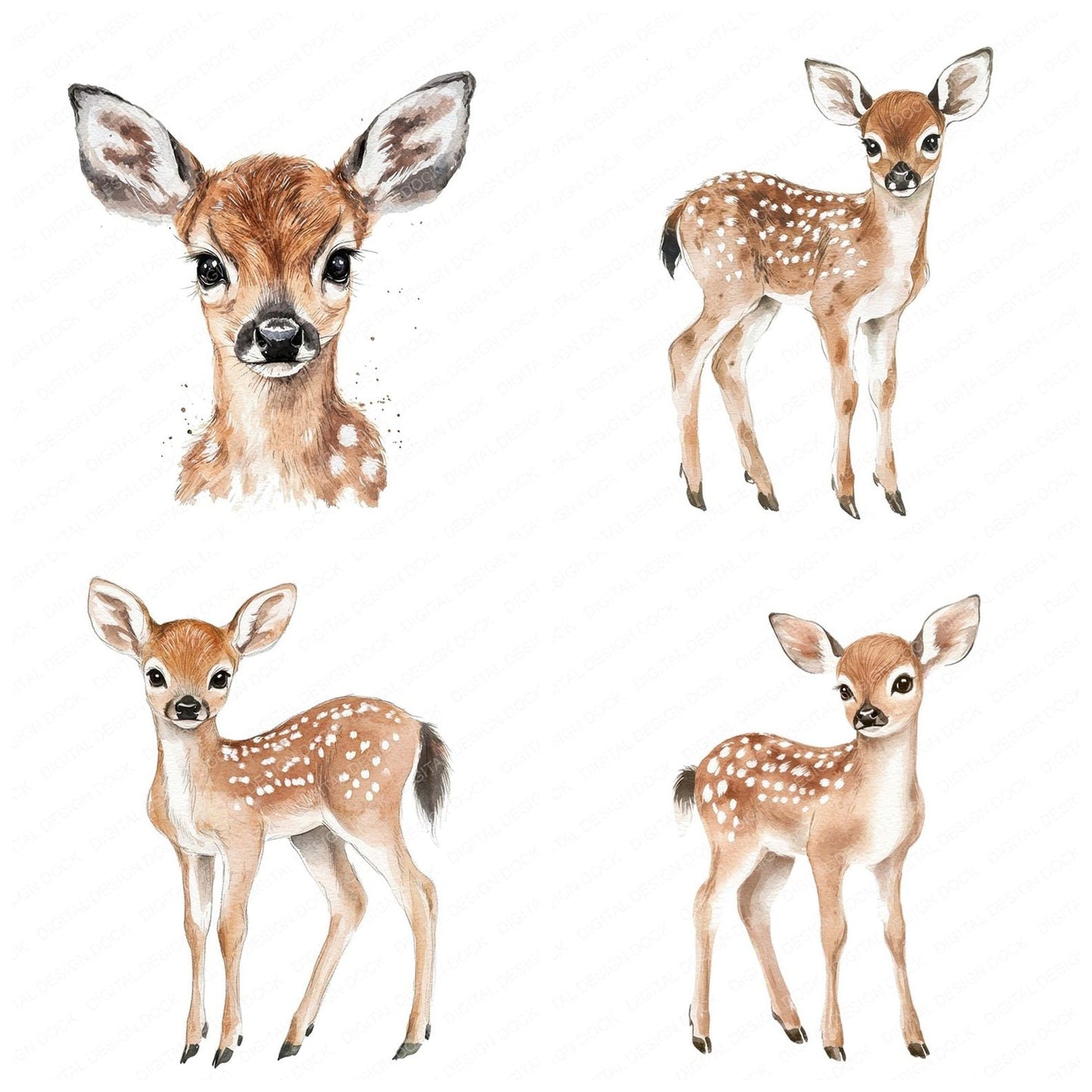Gentle Fawn Deer Clipart Set (DDD005688)