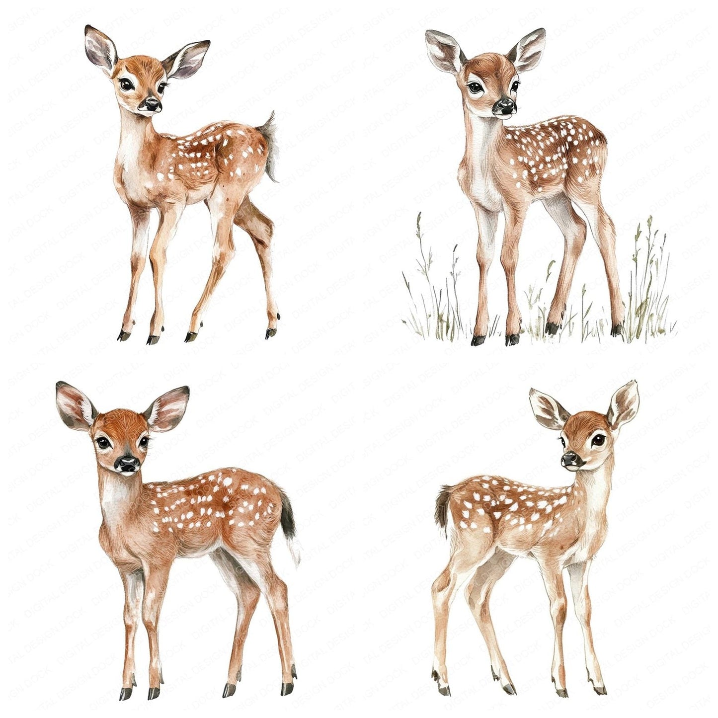 Gentle Fawn Deer Clipart Set (DDD005688)
